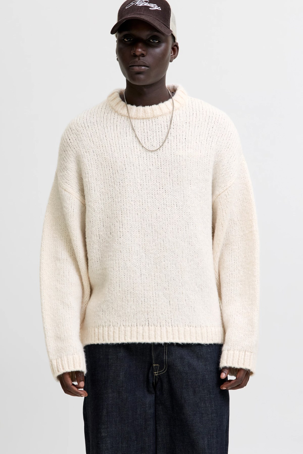 Jack & Jones Jcokidd Erkek Kazak Beyaz