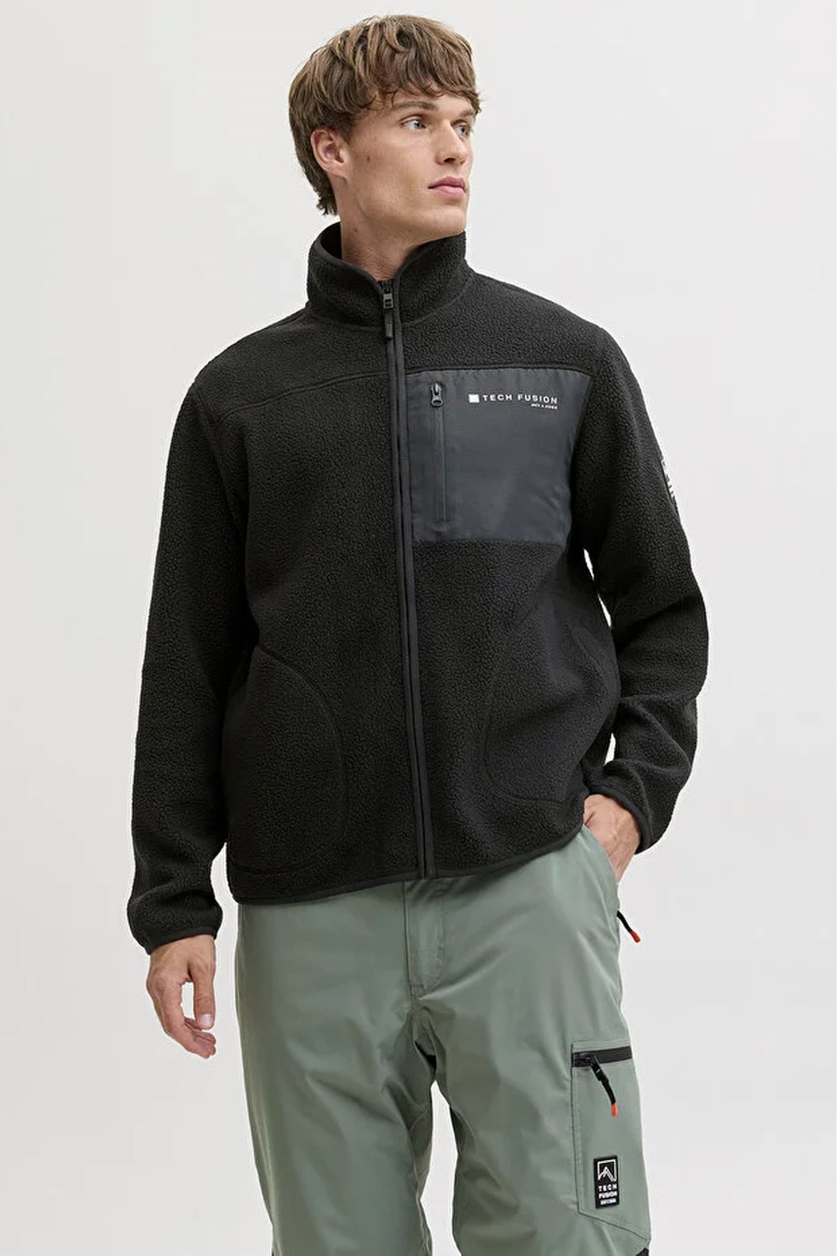 Jack & Jones Jjalpes Teddy Erkek Mont Siyah