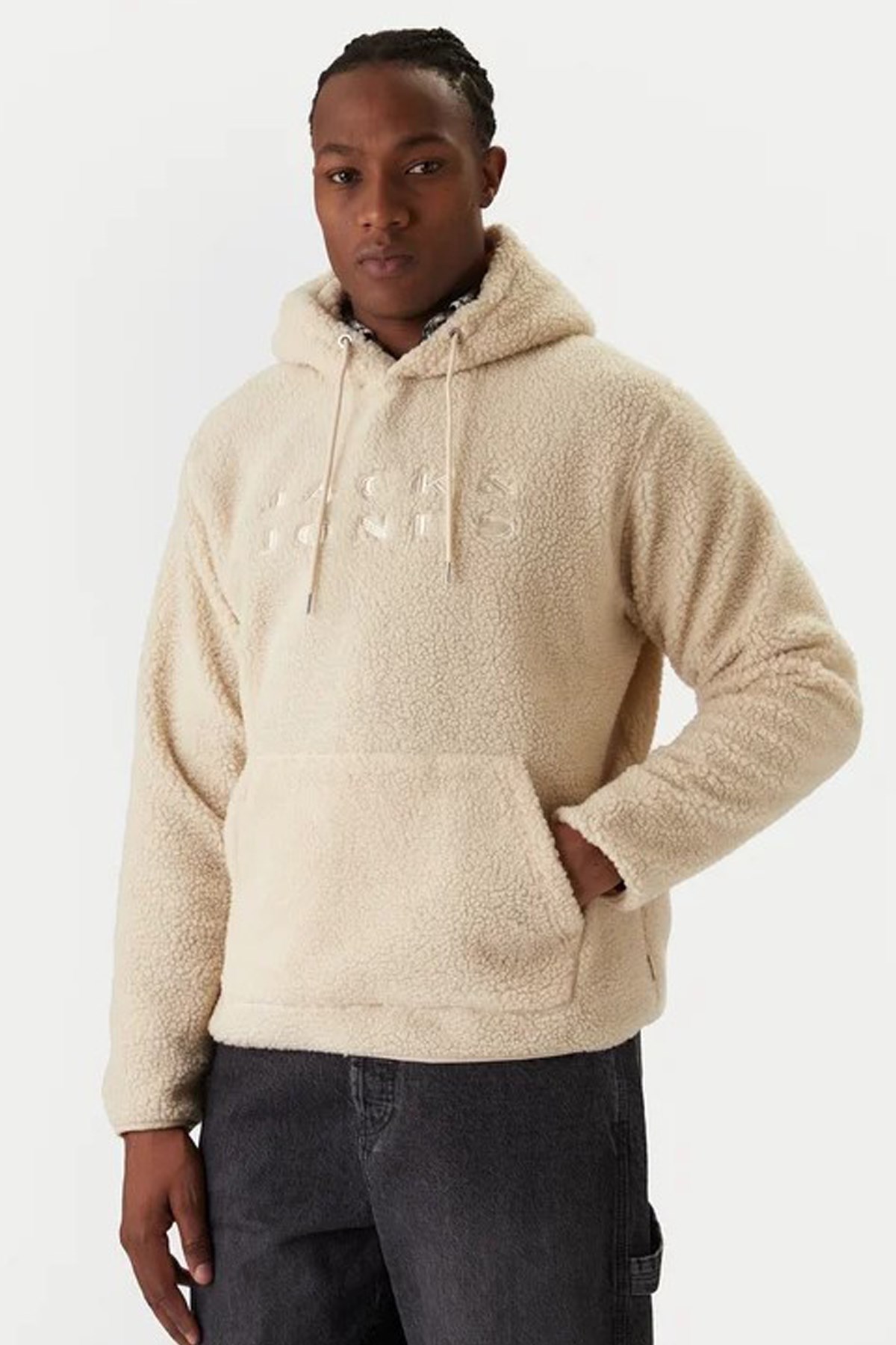 Jack & Jones Jcoflare Teddy Erkek Sweatshirt 12285678 Bej
