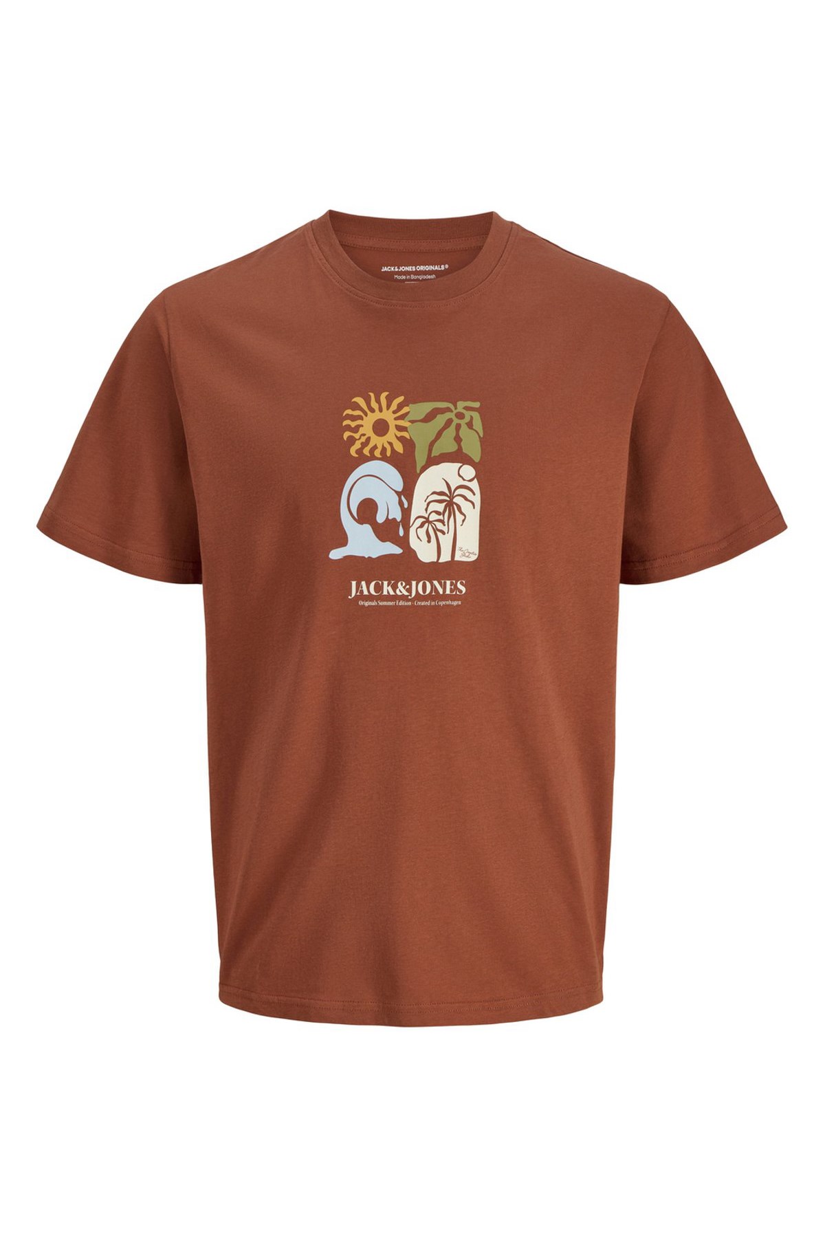 Jack & Jones Jorcalifa Erkek Tişört Kahverengi