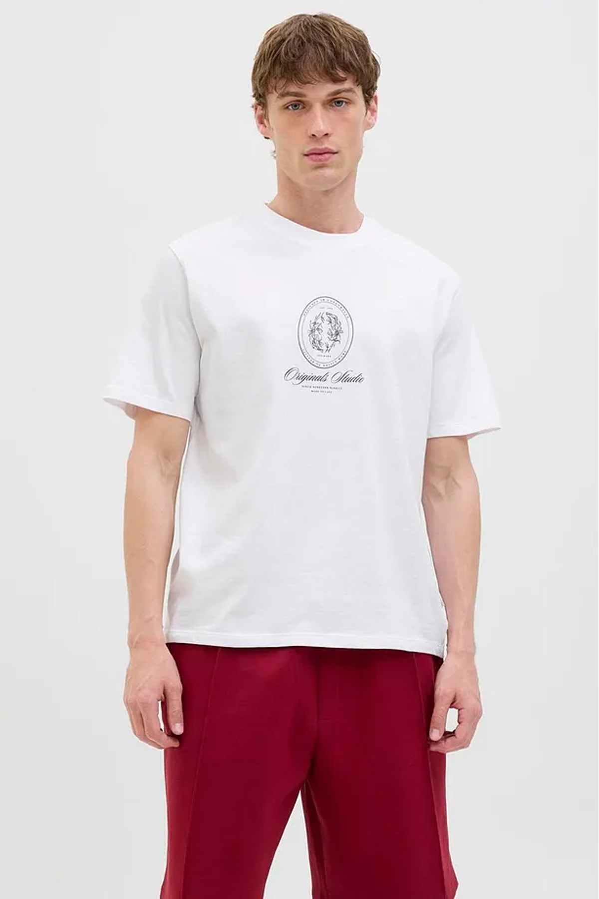 Jack & Jones Originals Jordia Erkek Tişört Beyaz