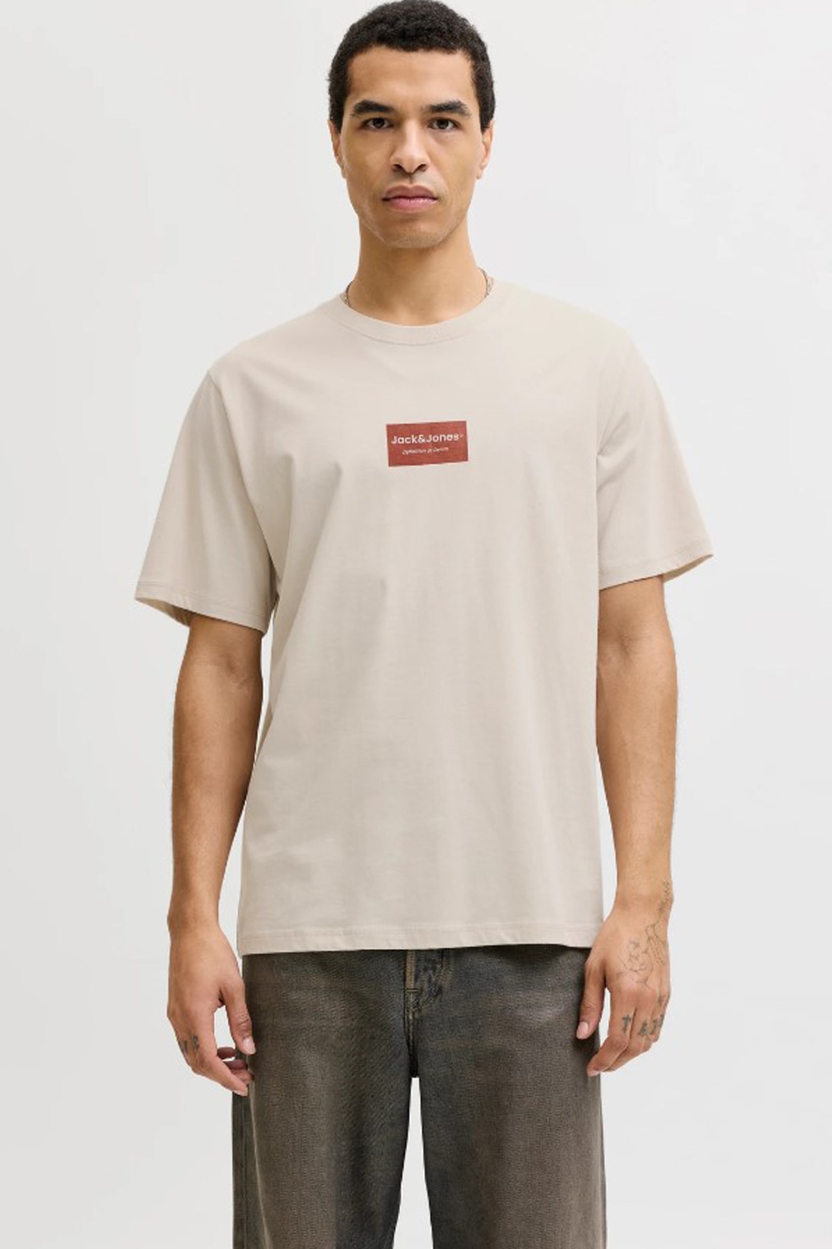 Jack & Jones Jjfrank Erkek Tişört 12288092 Bej