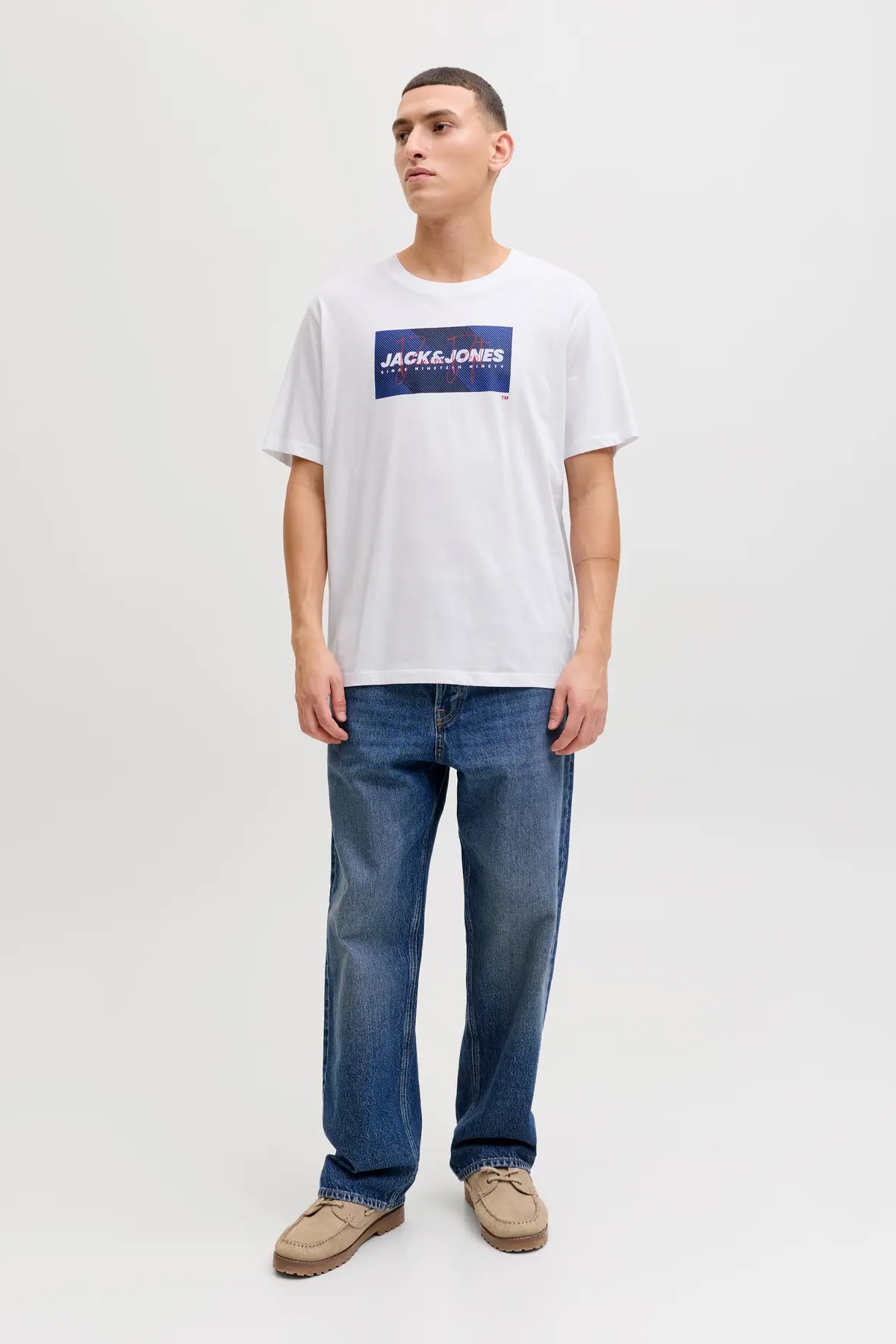 Jack & Jones Jjcole Erkek Tişört 12288492 Beyaz