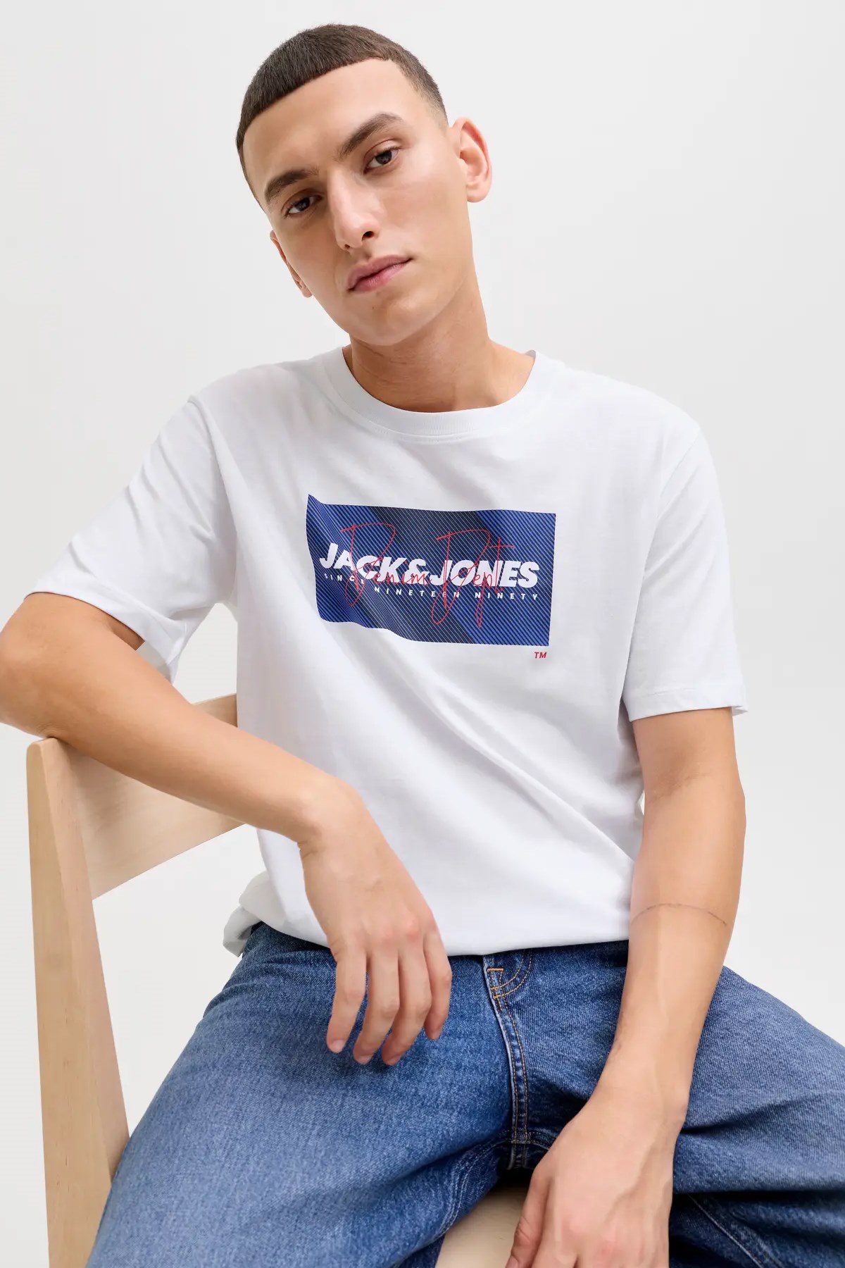 Jack & Jones Jjcole Erkek Tişört 12288492 Beyaz