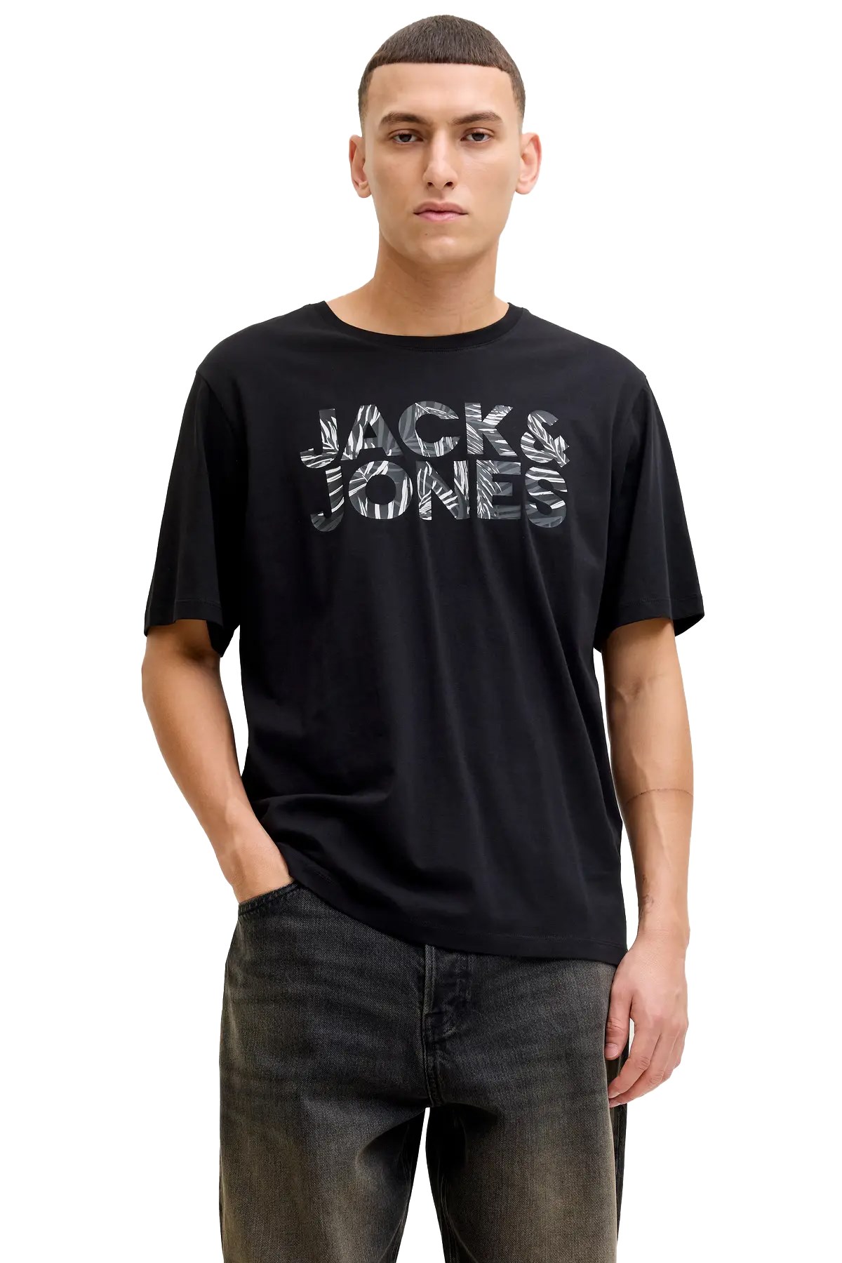 Jack & Jones Jjejeff Erkek Tişört 12288536 Siyah
