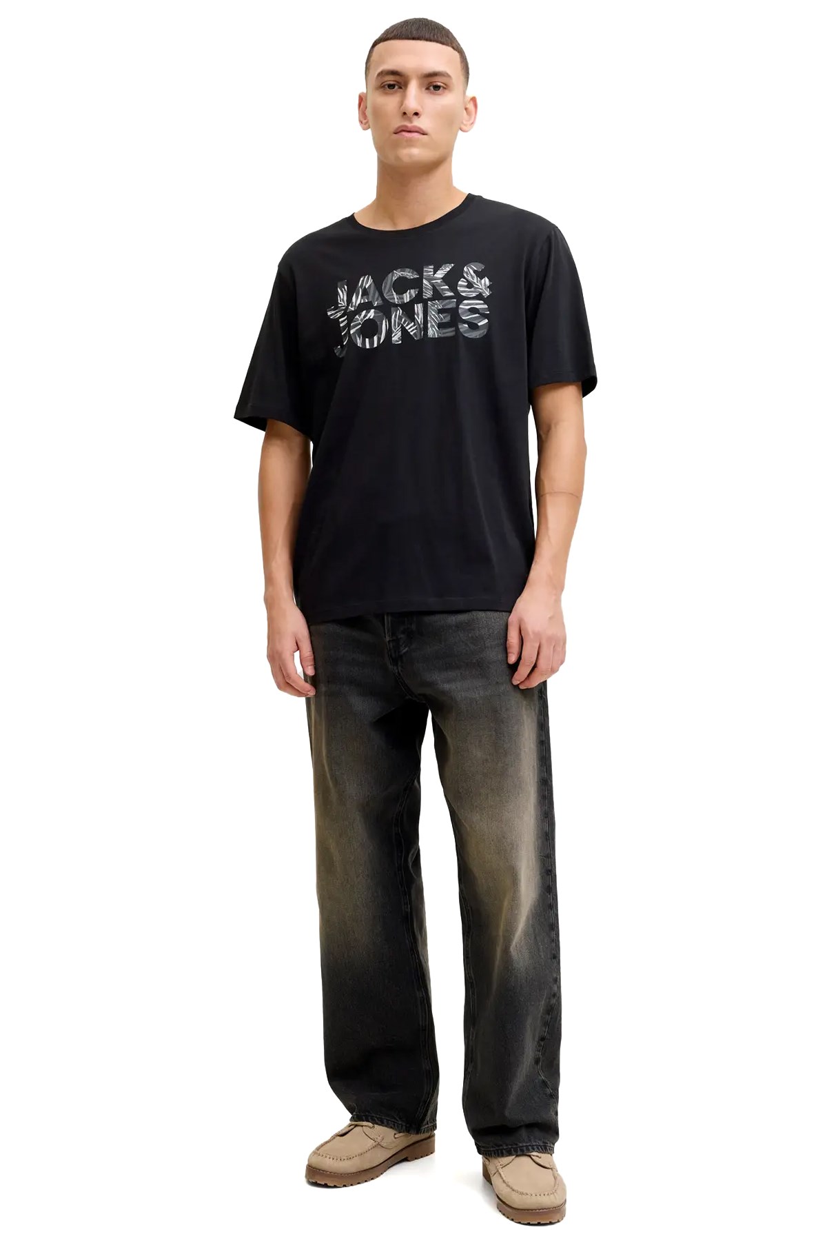 Jack & Jones Jjejeff Erkek Tişört 12288536 Siyah