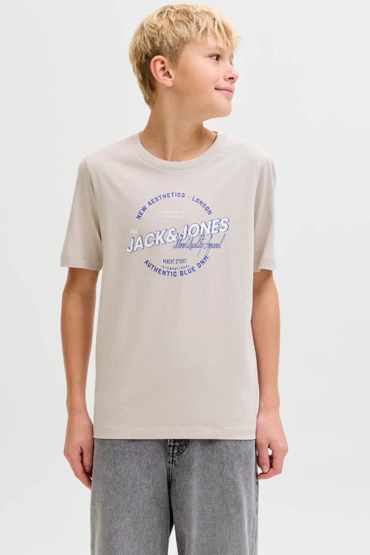 Jack & Jones Jjelogo Çocuk Tişört 12289236 Krem