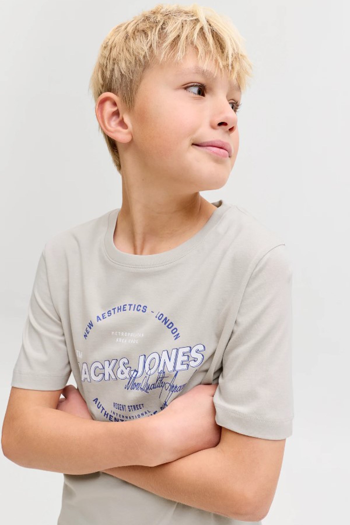 Jack & Jones Jjelogo Çocuk Tişört 12289236 Krem