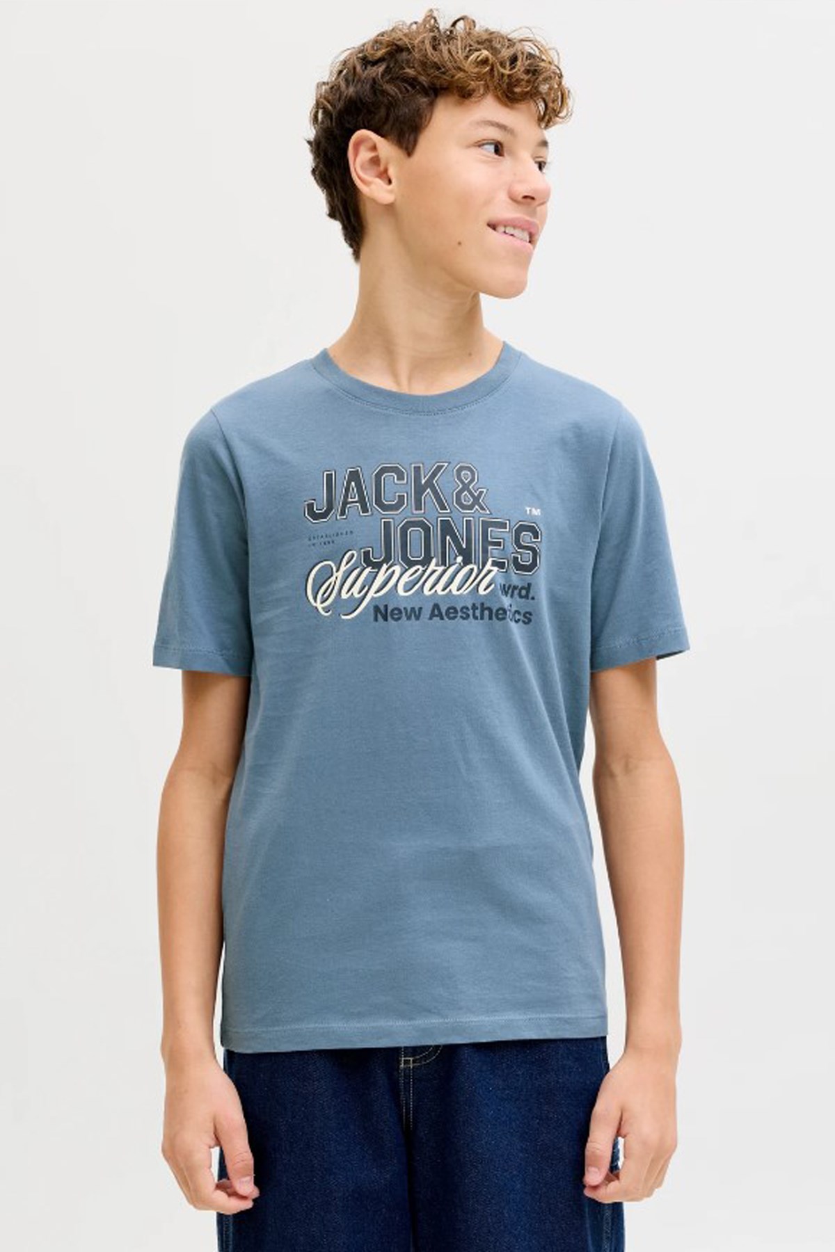 Jack & Jones Jjelogo Çocuk Tişört 12289236 Mavi