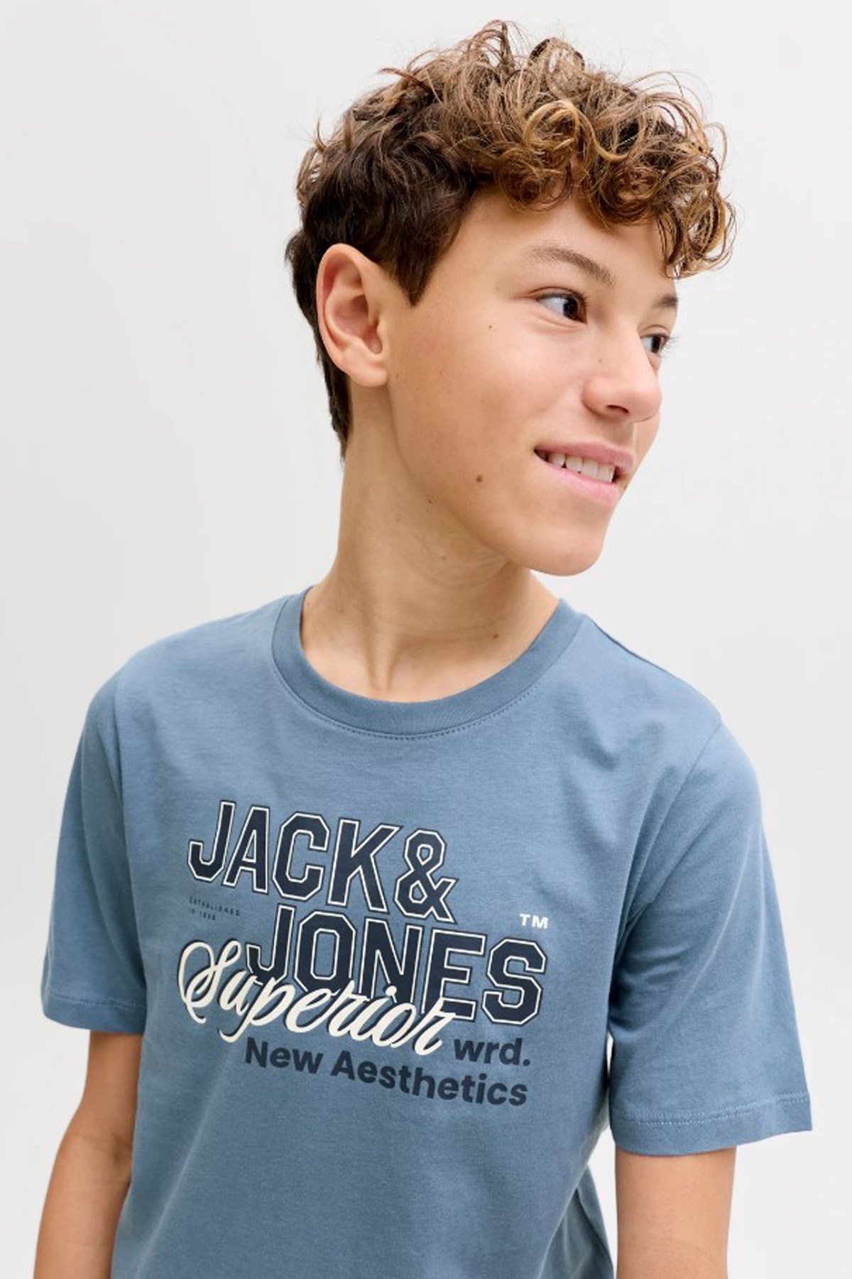Jack & Jones Jjelogo Çocuk Tişört 12289236 Mavi
