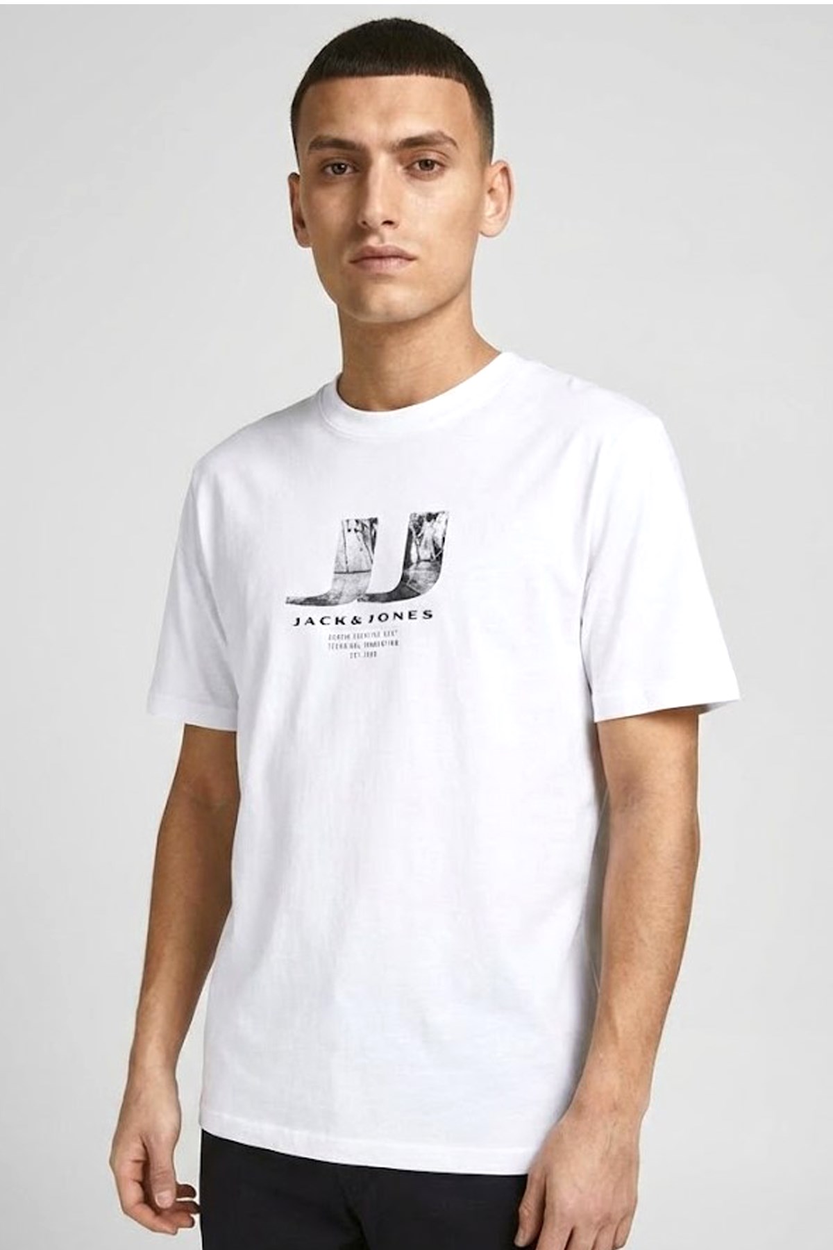 Jack & Jones Jcodust Erkek Tişört 12297849 Beyaz
