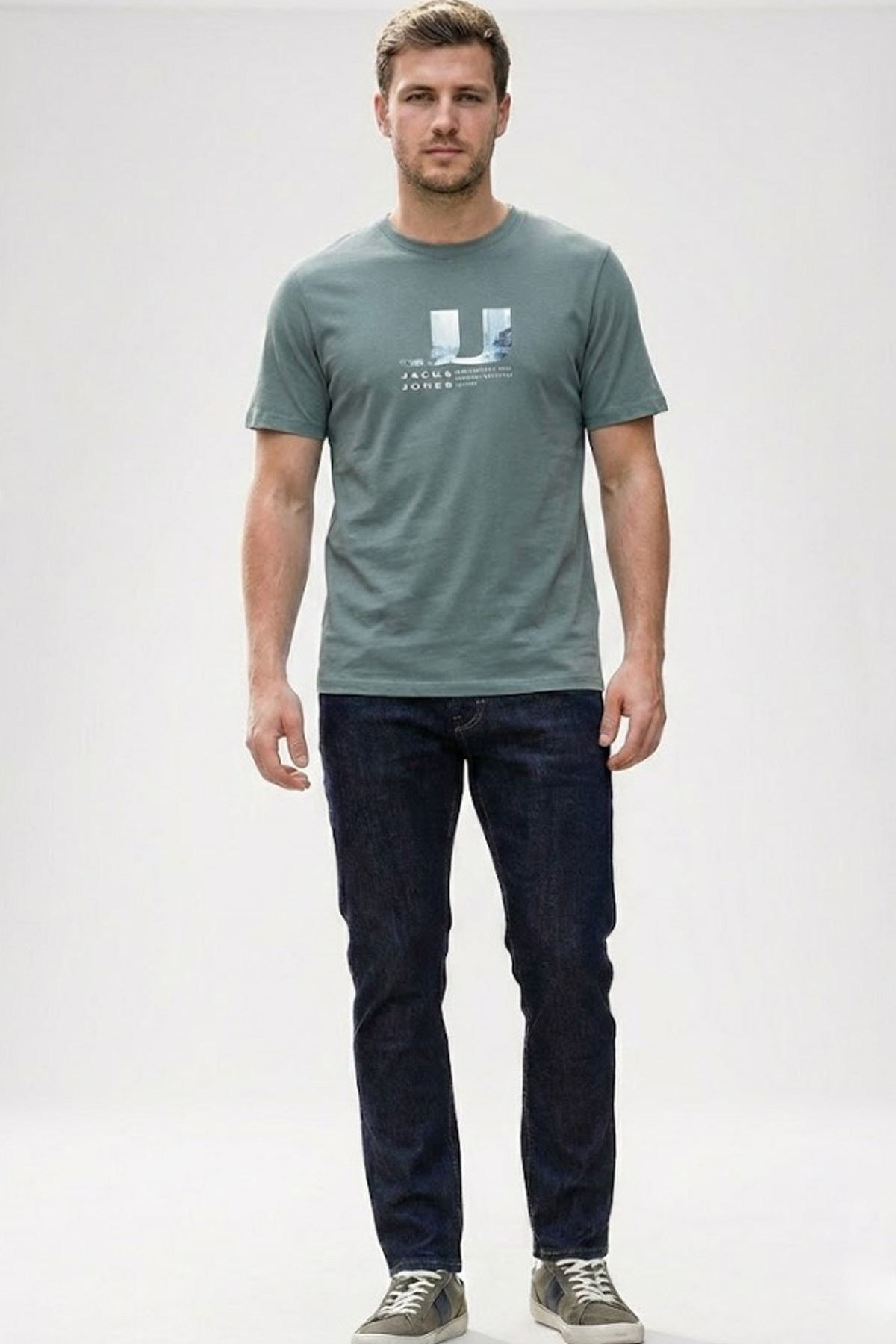 Jack & Jones Jcodust Erkek Tişört 12297849 Yeşil
