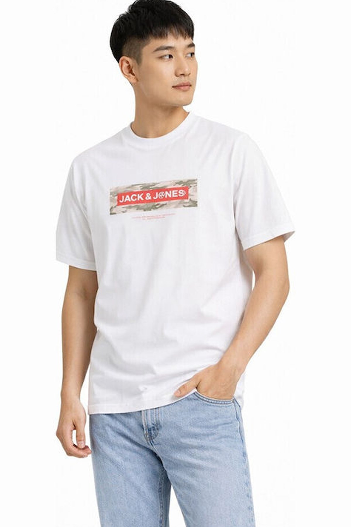 Jack & Jones Jcobreeze Erkek Tişört 12297851 Beyaz