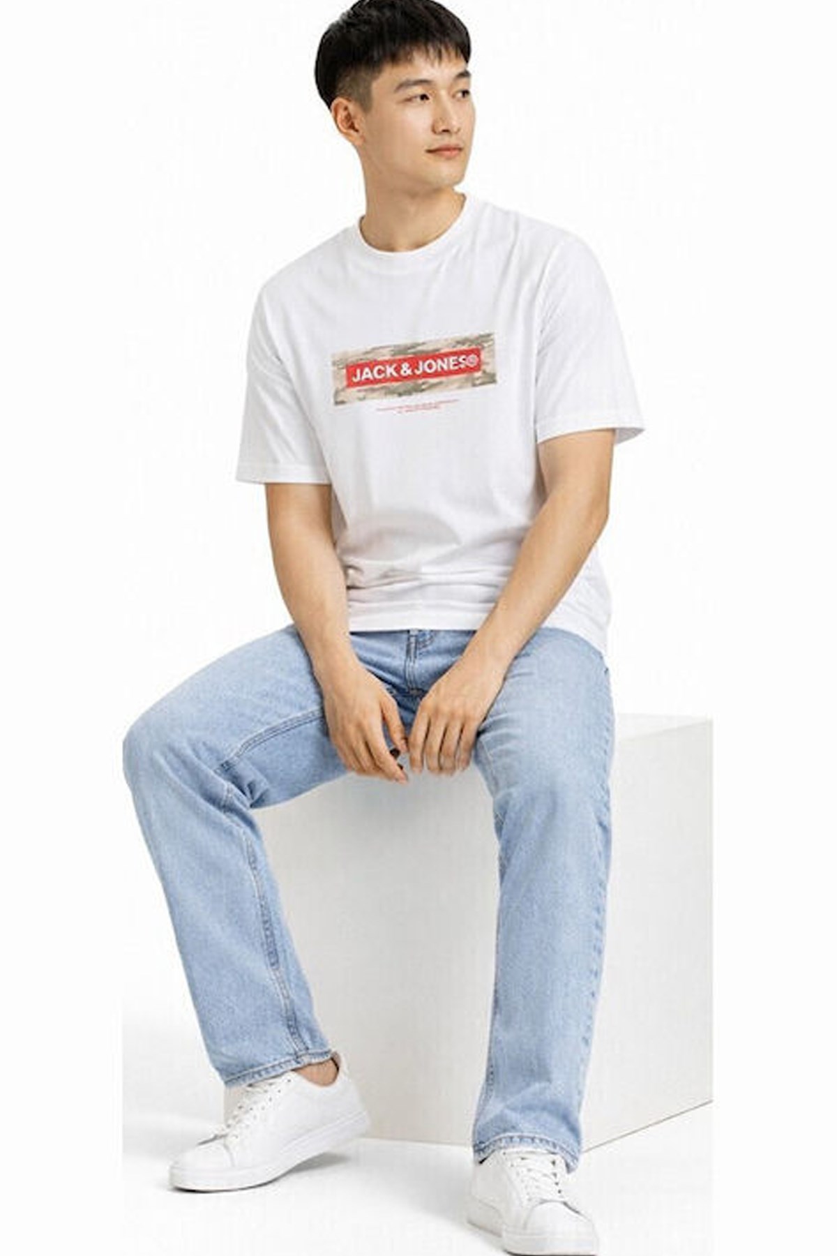 Jack & Jones Jcobreeze Erkek Tişört 12297851 Beyaz