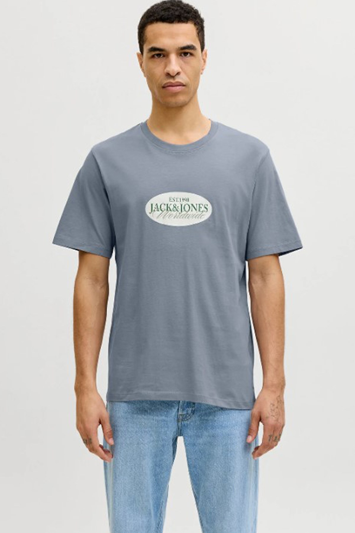 Jack & Jones Jorcatskills Erkek Tişört 12297891 Mavi
