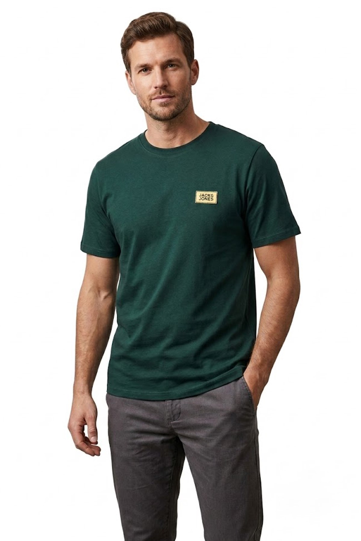 Jack & Jones Jjrush Erkek Tişört 12298424 Yeşil