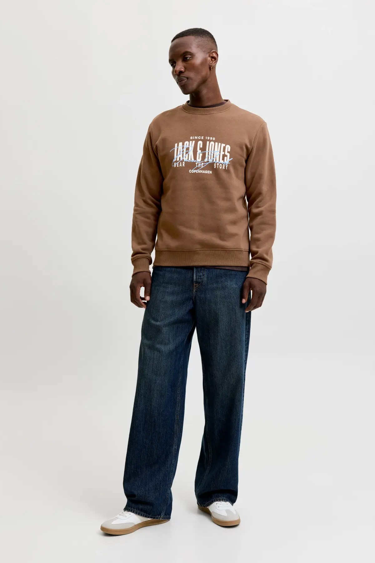 Jack & Jones Jjaero Erkek Sweatshirt 12298492 Kahverengi