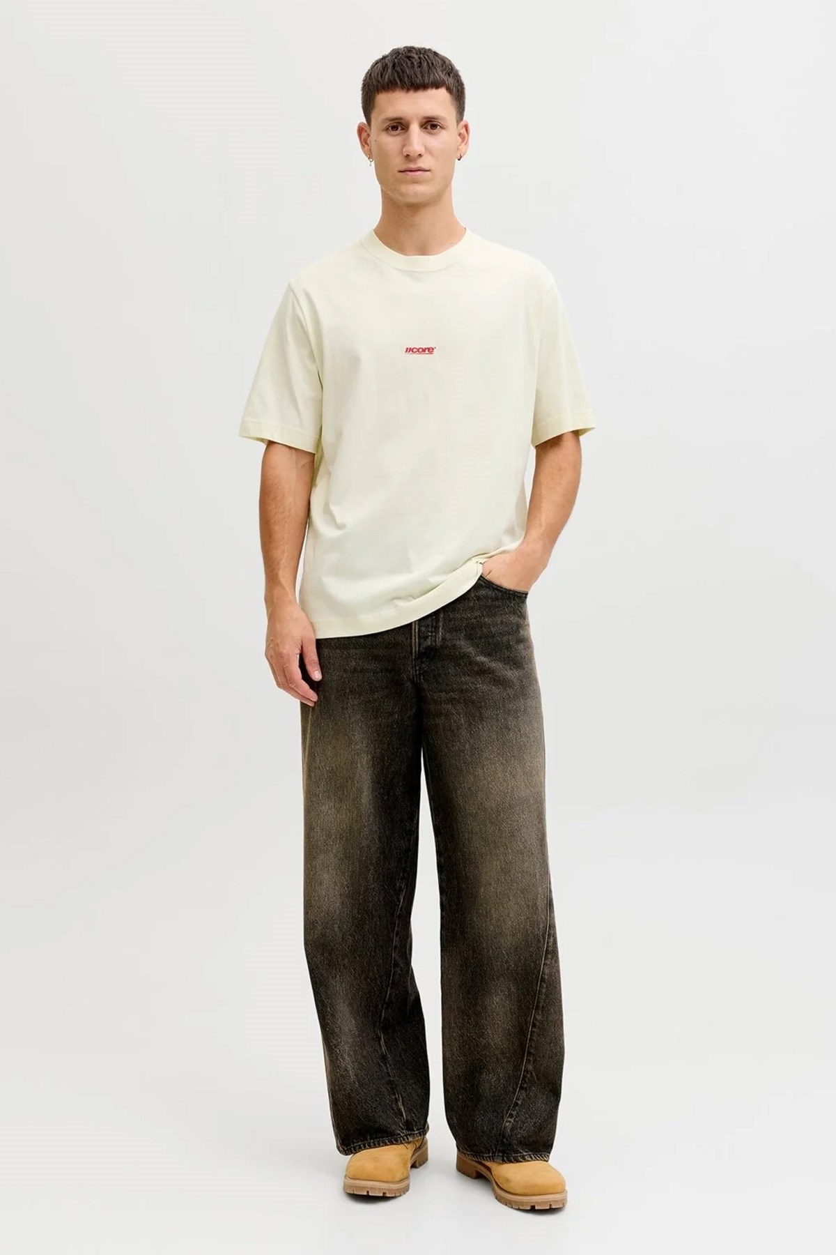 Jack & Jones Jcoclub Erkek Tişört 12298984 Bej