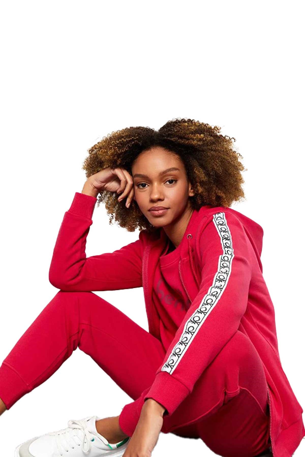 Benetton Kadın Fermuarlı Sweatshirt 122A3J68D500F Pembe