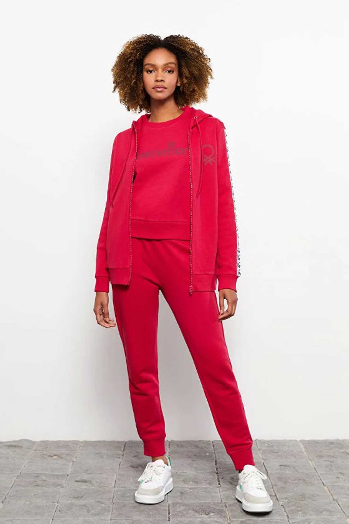 Benetton Kadın Fermuarlı Sweatshirt 122A3J68D500F Pembe