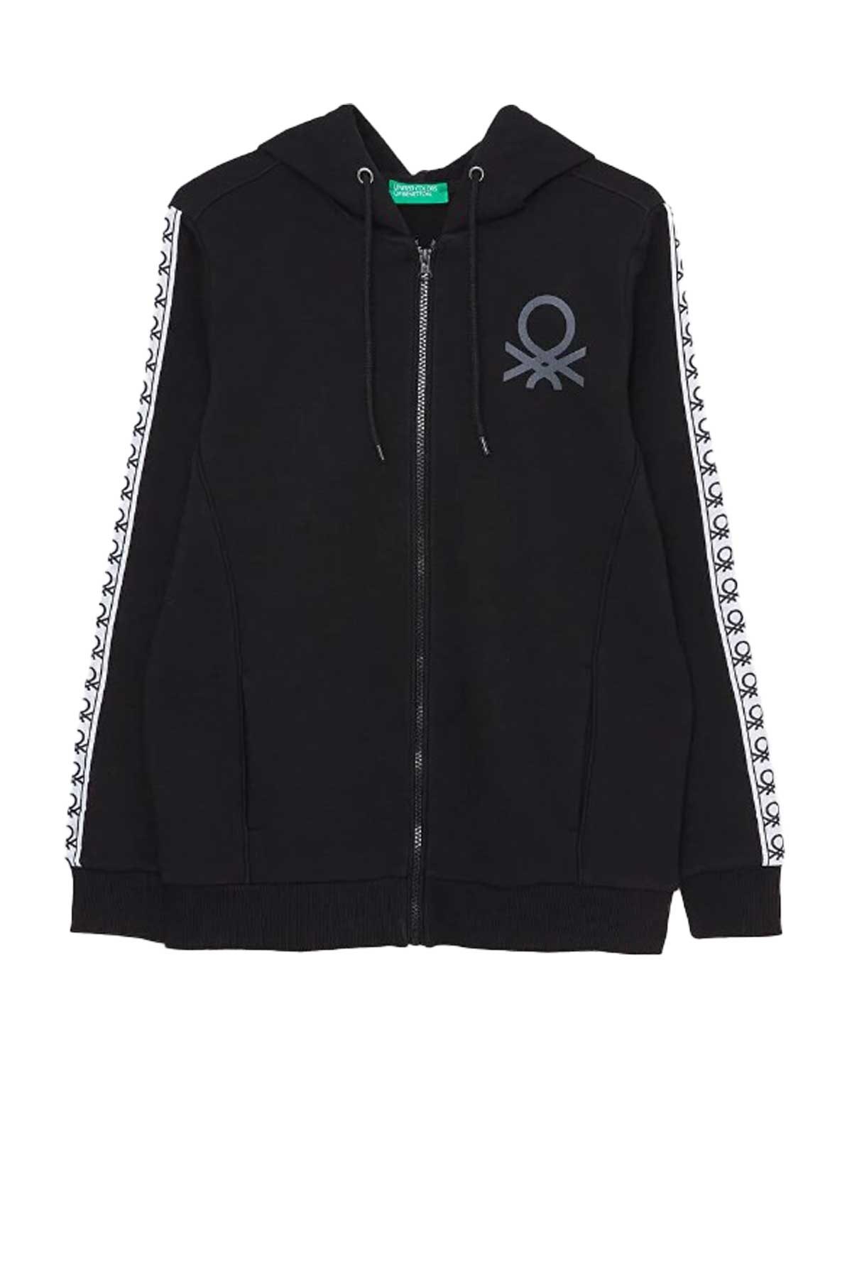 Benetton Kadın Fermuarlı Sweatshirt 122A3J68D500F Siyah