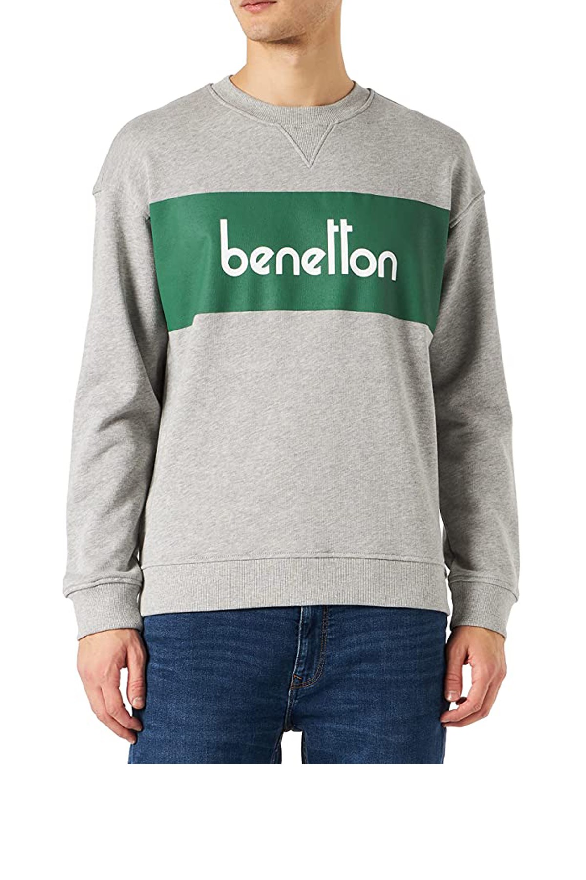 Benetton Erkek Sweatshirt 122A3J68U105V Gri