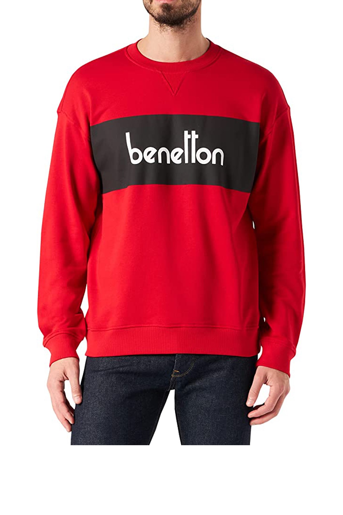 Benetton Erkek Sweatshirt 122A3J68U105V Kırmızı