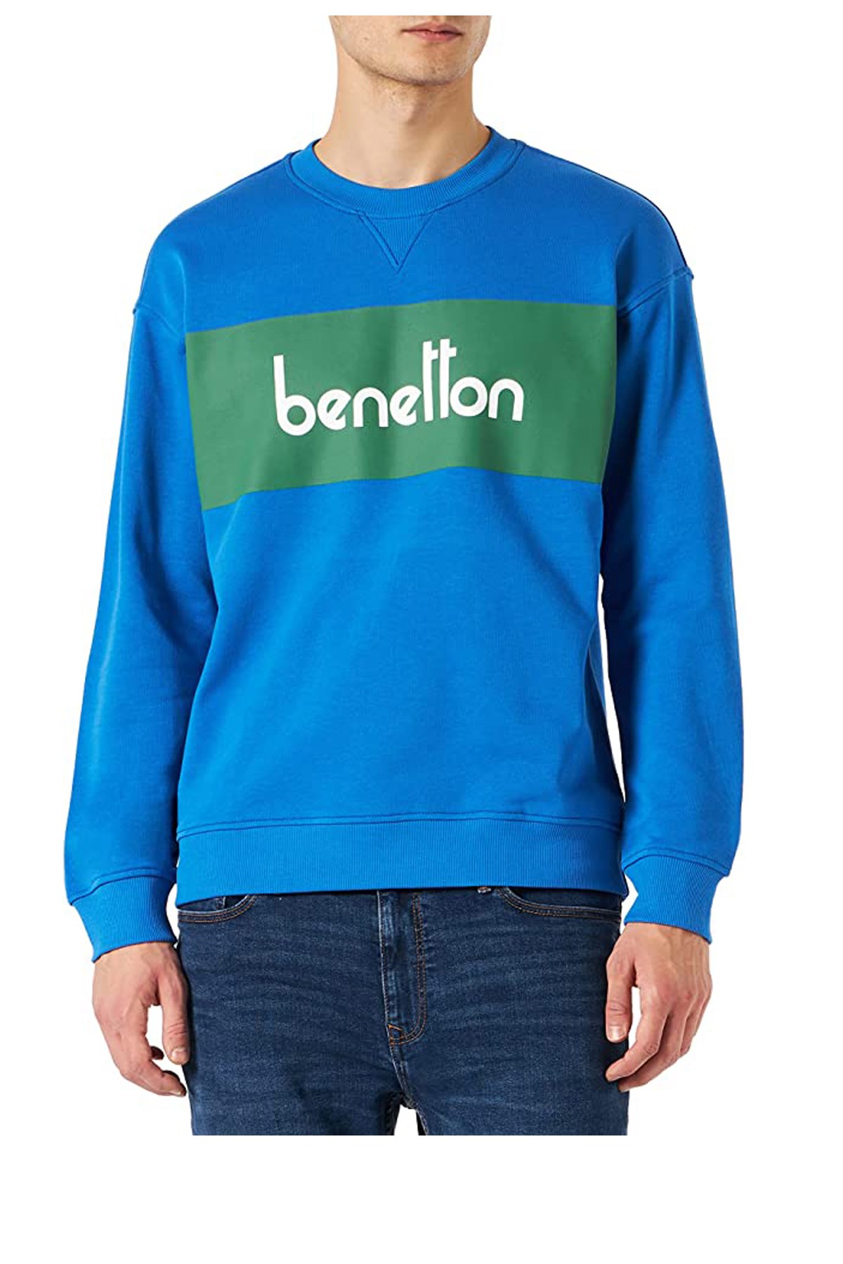 Benetton Erkek Sweatshirt 122A3J68U105V Mavi
