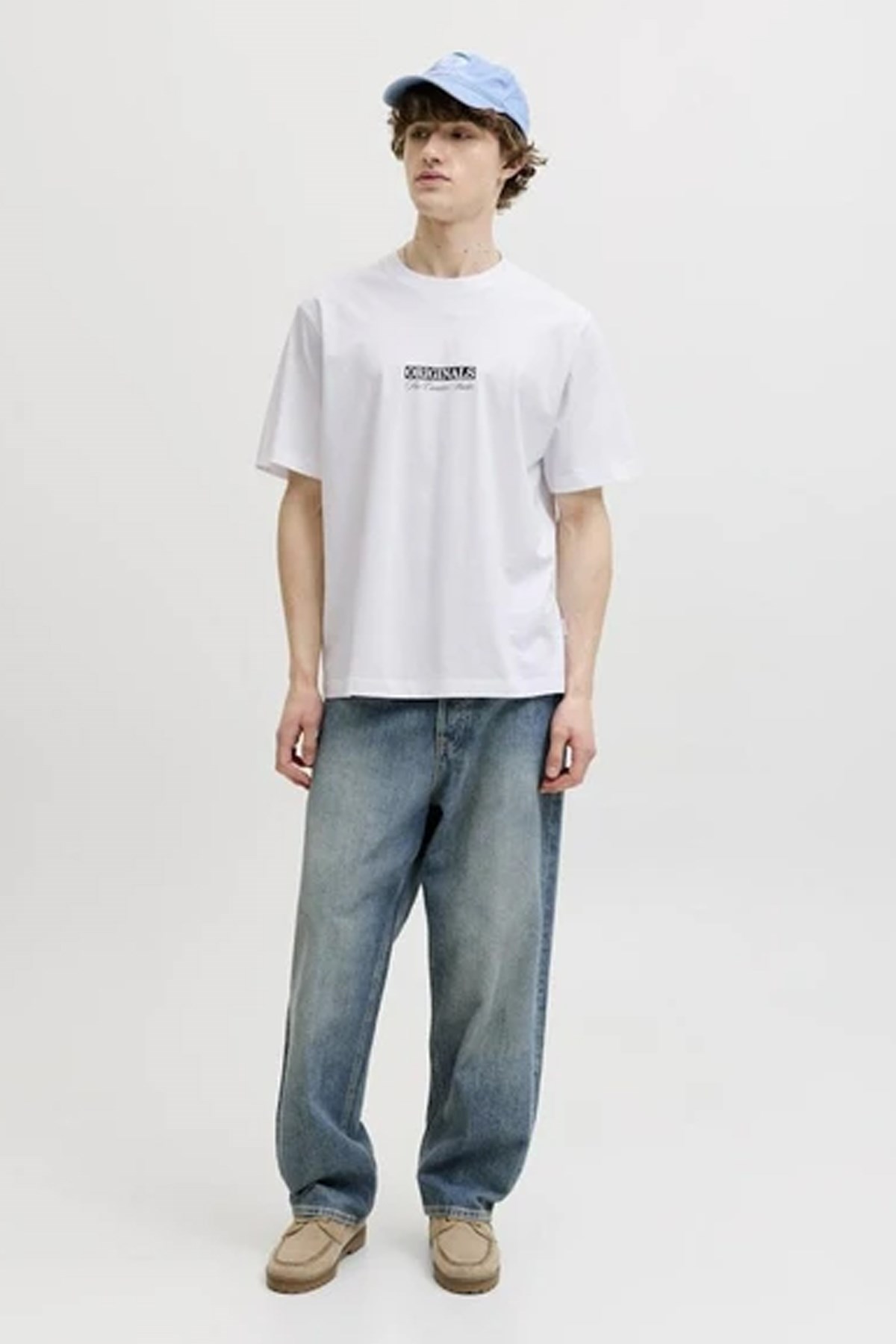 Jack & Jones Jorsavona Erkek Tişört 12310070 Beyaz