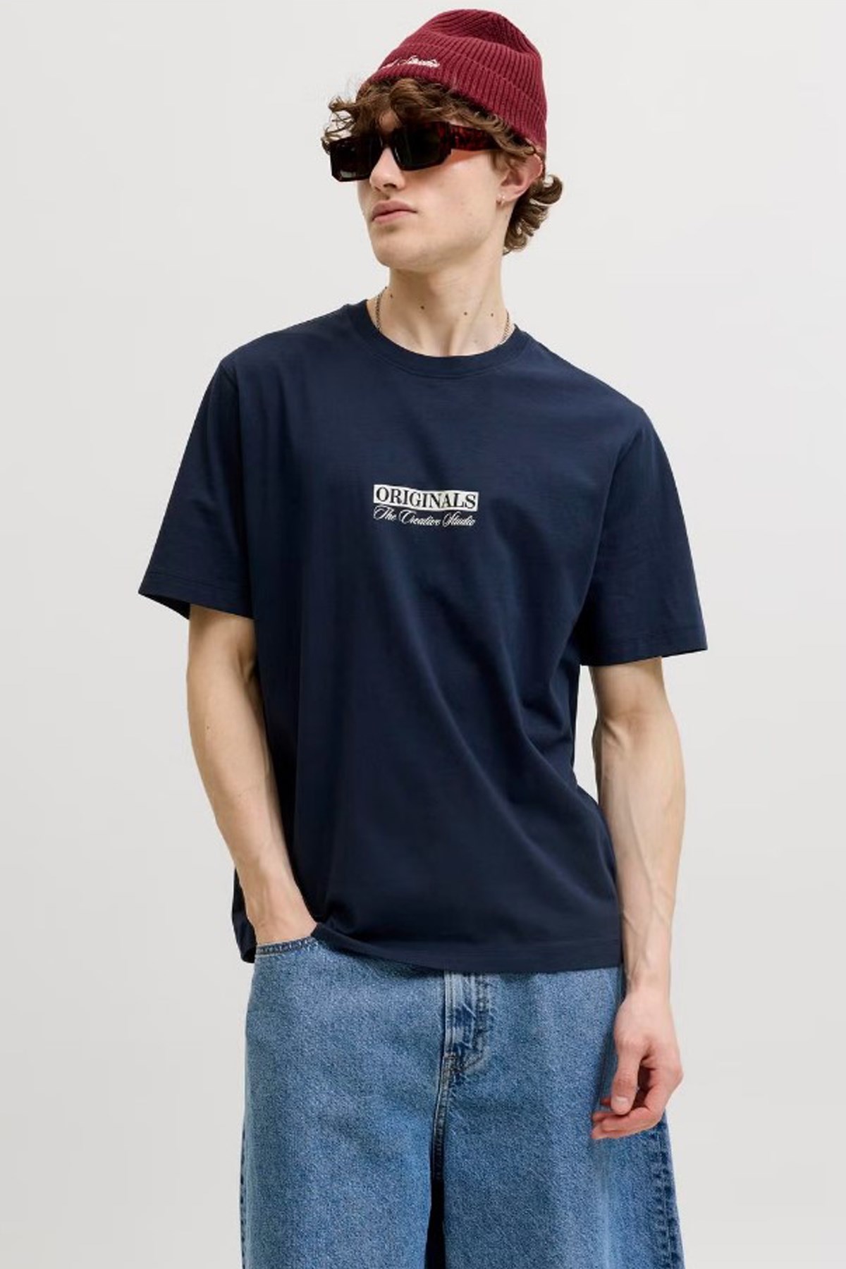 Jack & Jones Jorsavona Erkek Tişört 12310070 Mavi