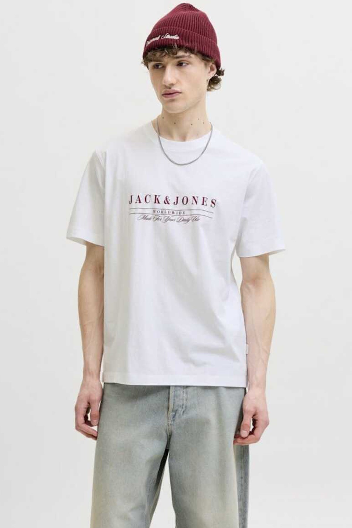 Jack & Jones Jorsavona Erkek Tişört 12310071 Beyaz