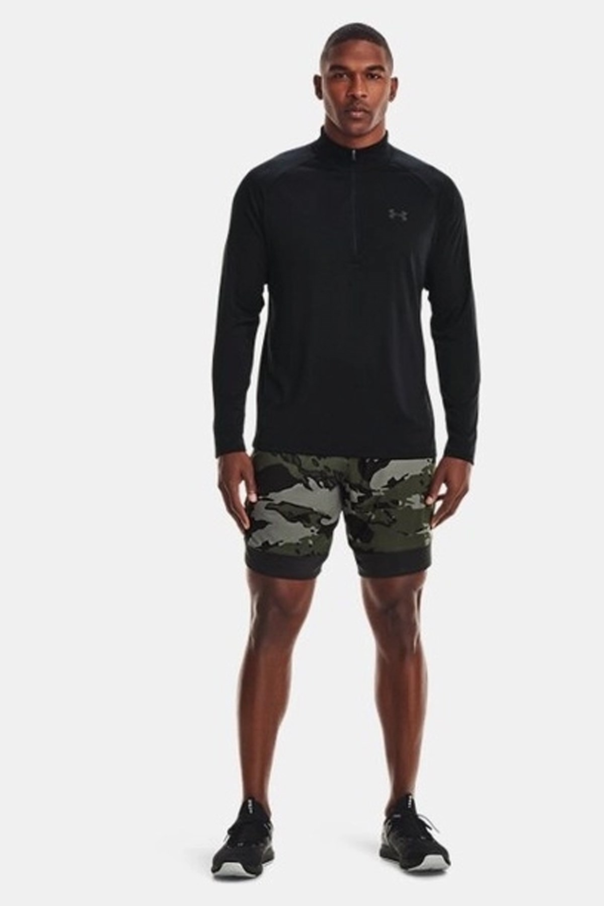 Under Armour UA Tech 2.0 1/2 Zip Erkek Uzun Kollu Tişört Siyah