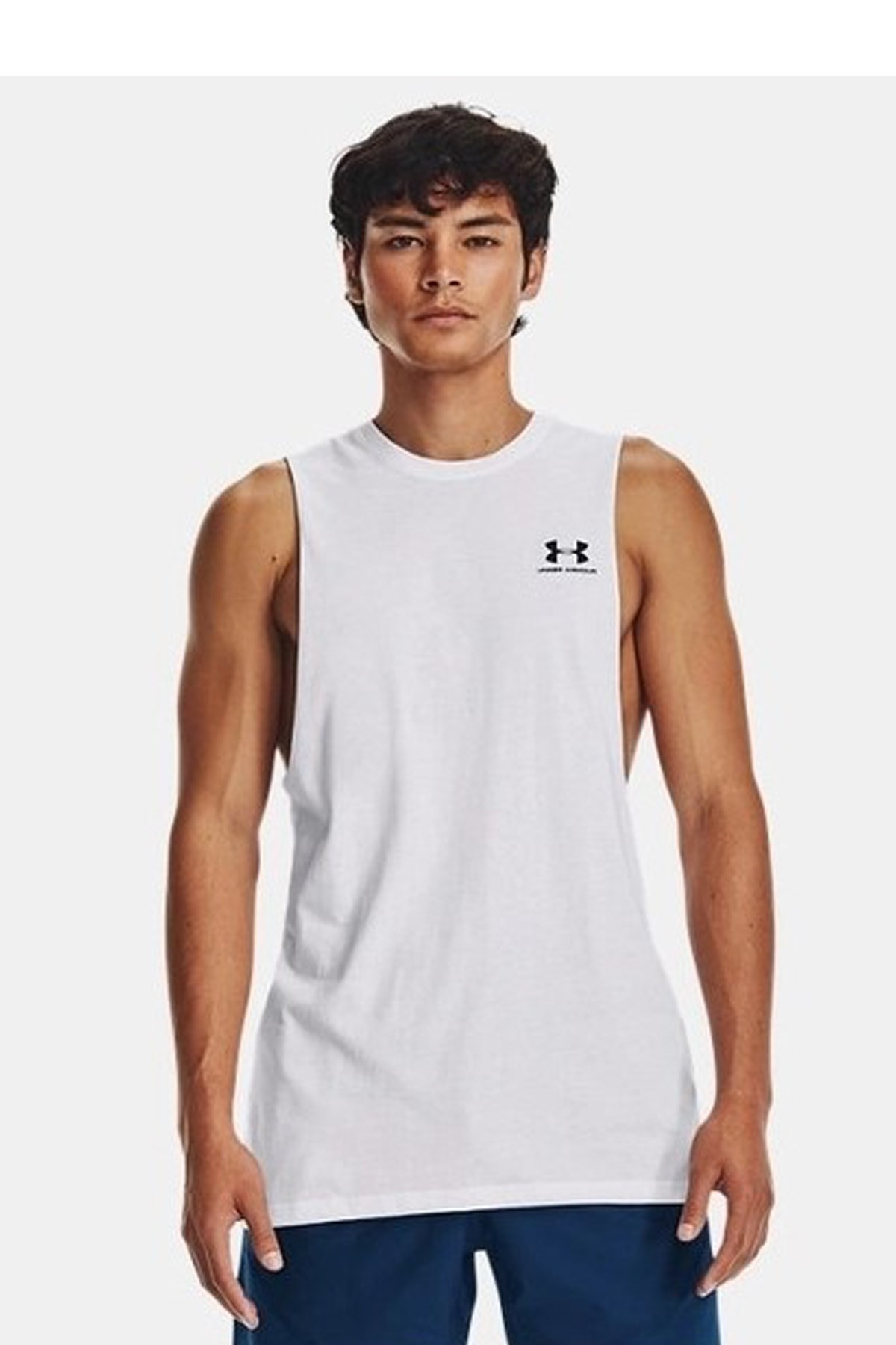 Under Armour Left Chest Erkek Atlet 1329286-100 Beyaz