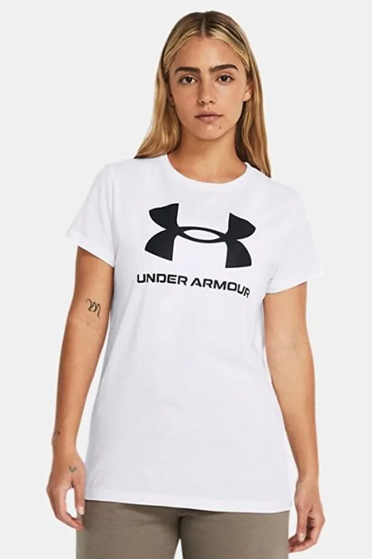 Under Armour UA Logo Ss Kadın Tişört Beyaz