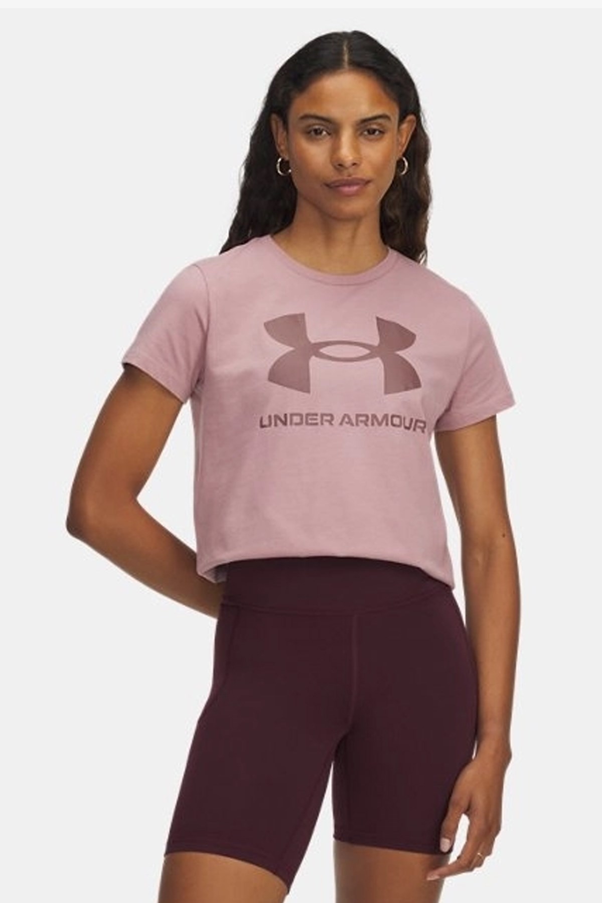 Under Armour UA Logo Ss Kadın Tişört Pembe