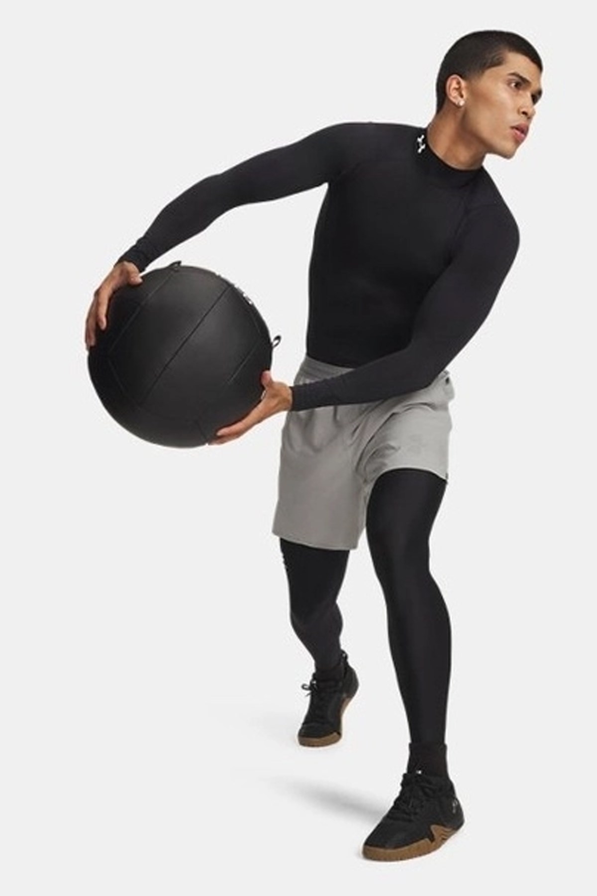Under Armour Comp Mock Ls Erkek Uzun Kollu Tişört Siyah