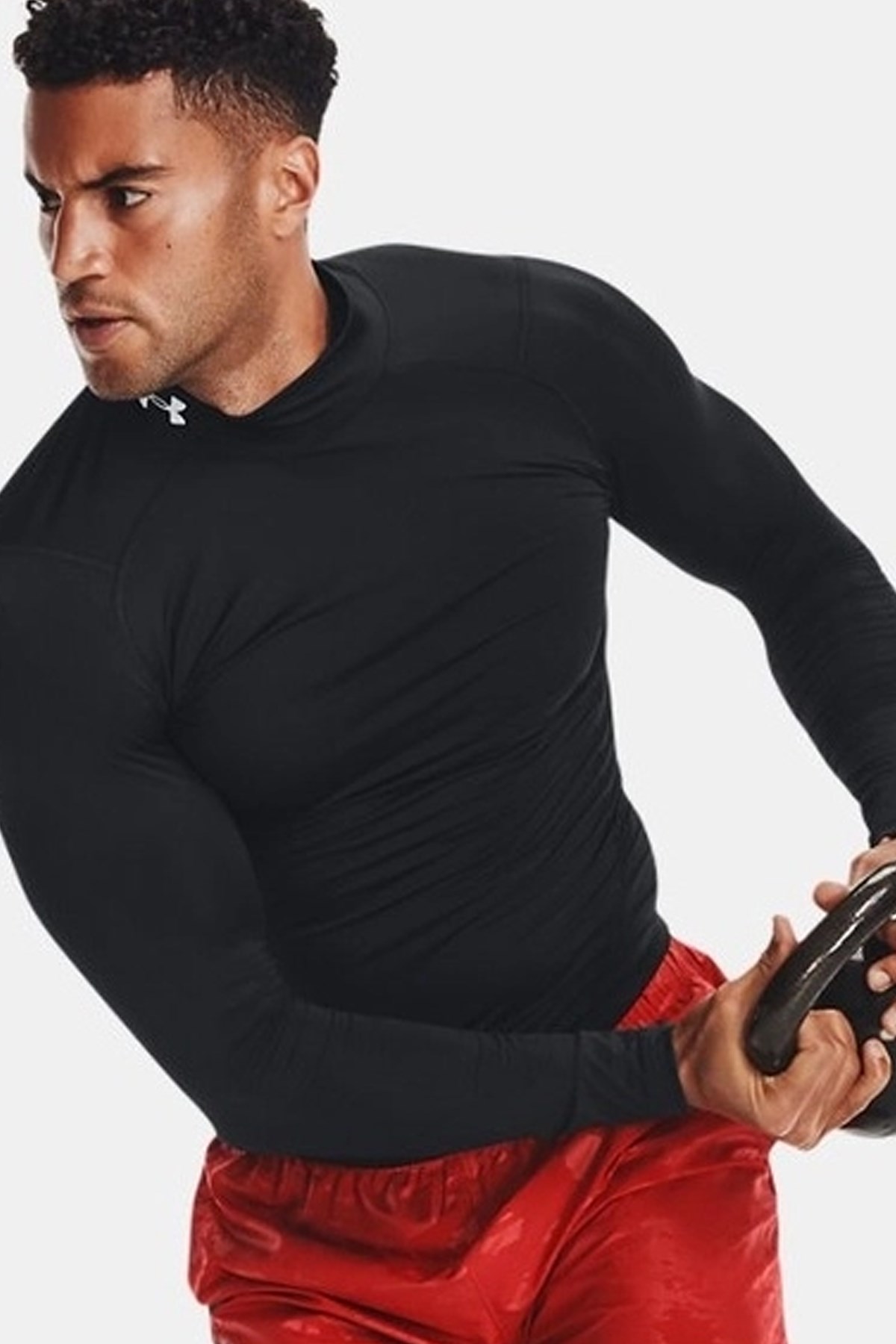 Under Armour Comp Mock Ls Erkek Uzun Kollu Tişört Siyah