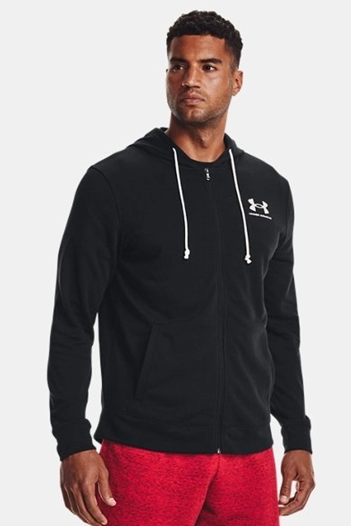 Under Armour Ua Rival Terry Lc Fz Erkek Ceket 1370409-001 Siyah