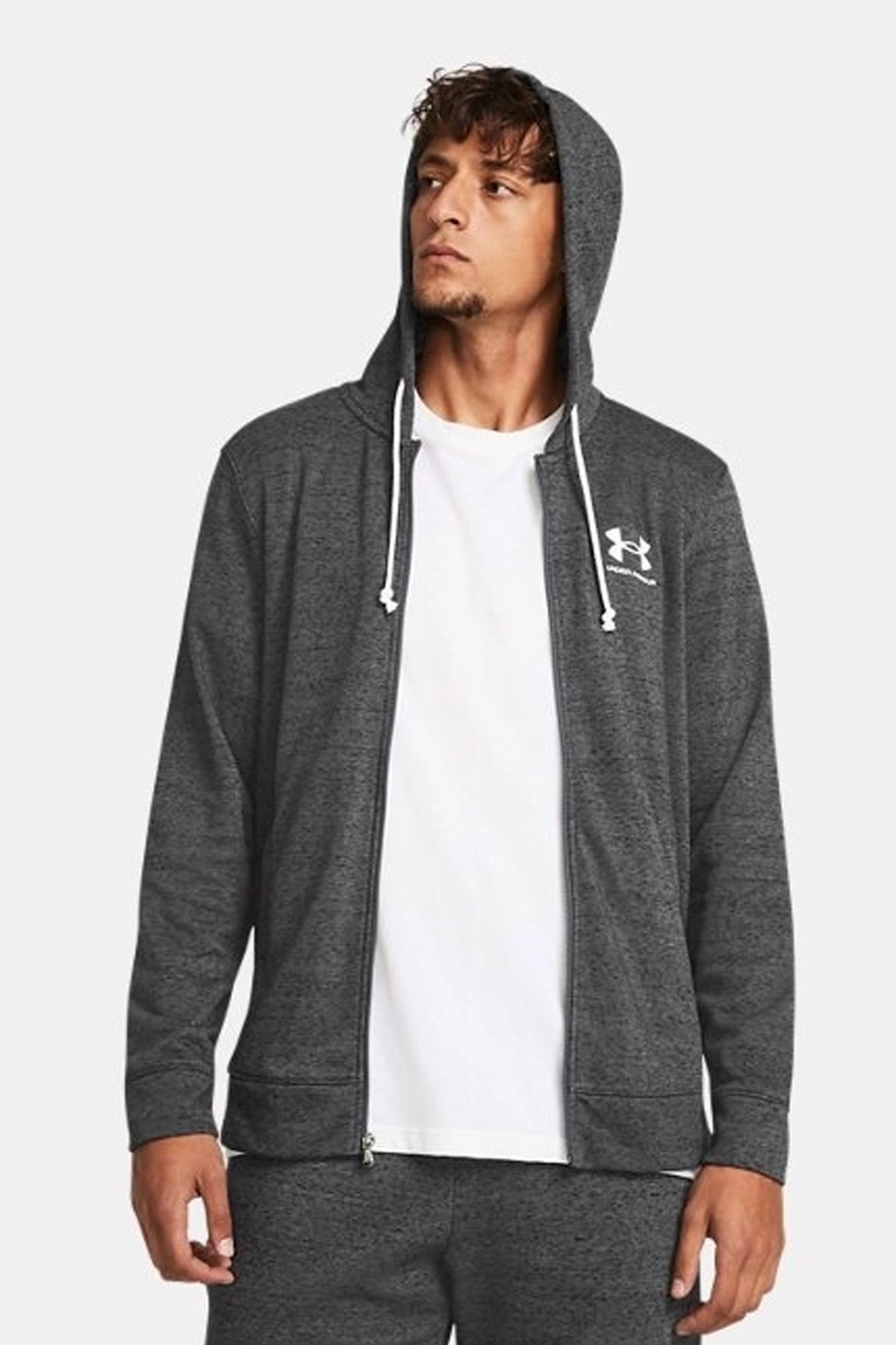 Under Armour UA Rival Terry Lc Fz Erkek Ceket Gri