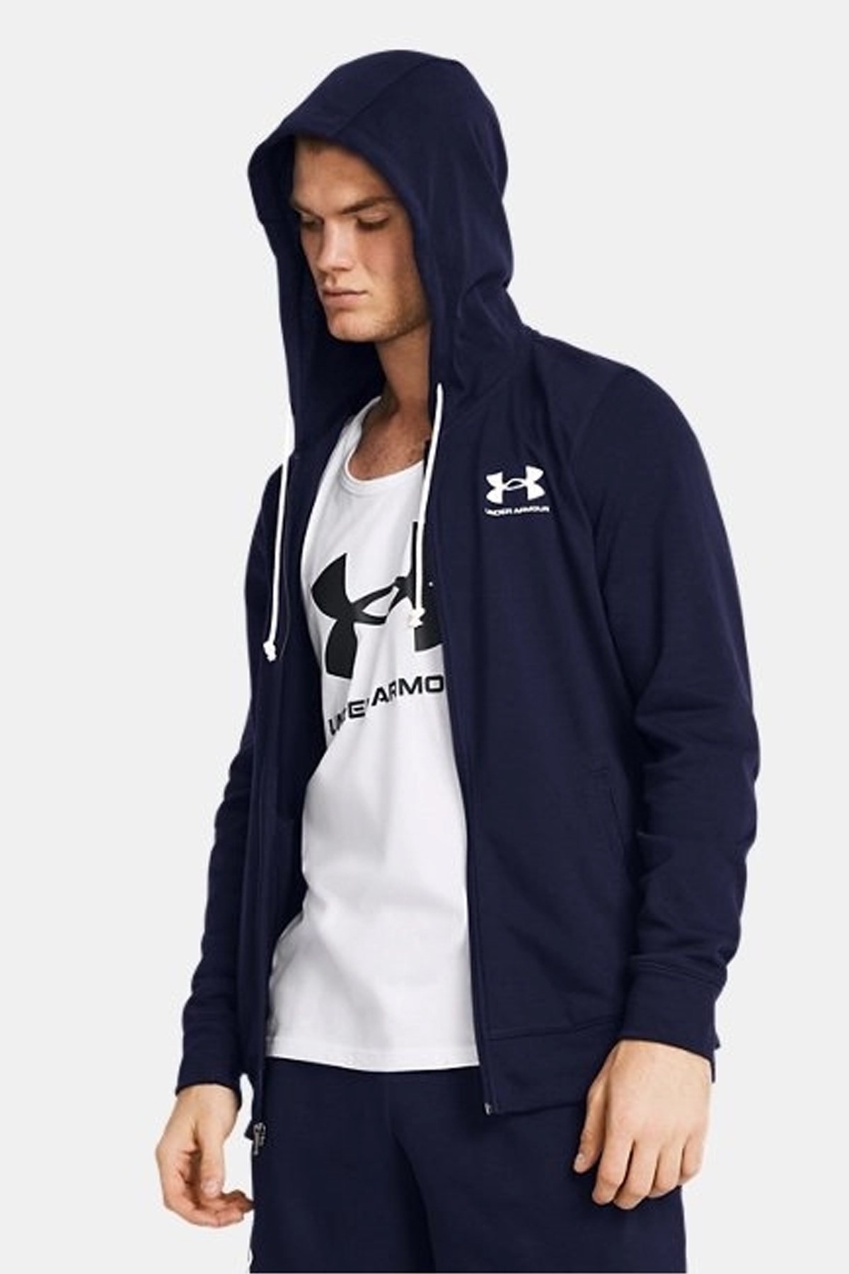 Under Armour UA Rival Terry Lc Fz Erkek Ceket Lacivert