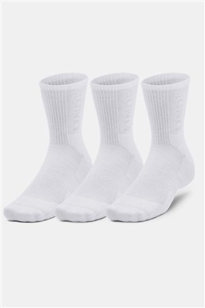 Under Armour UA 3-Maker 3Pk Mid-Crew Unisex Çorap Beyaz