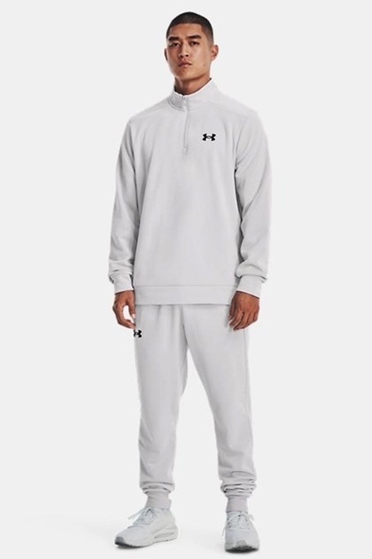 Under Armour UA Armour Fleece 1/4 Zip Erkek Sweatshirt Gri