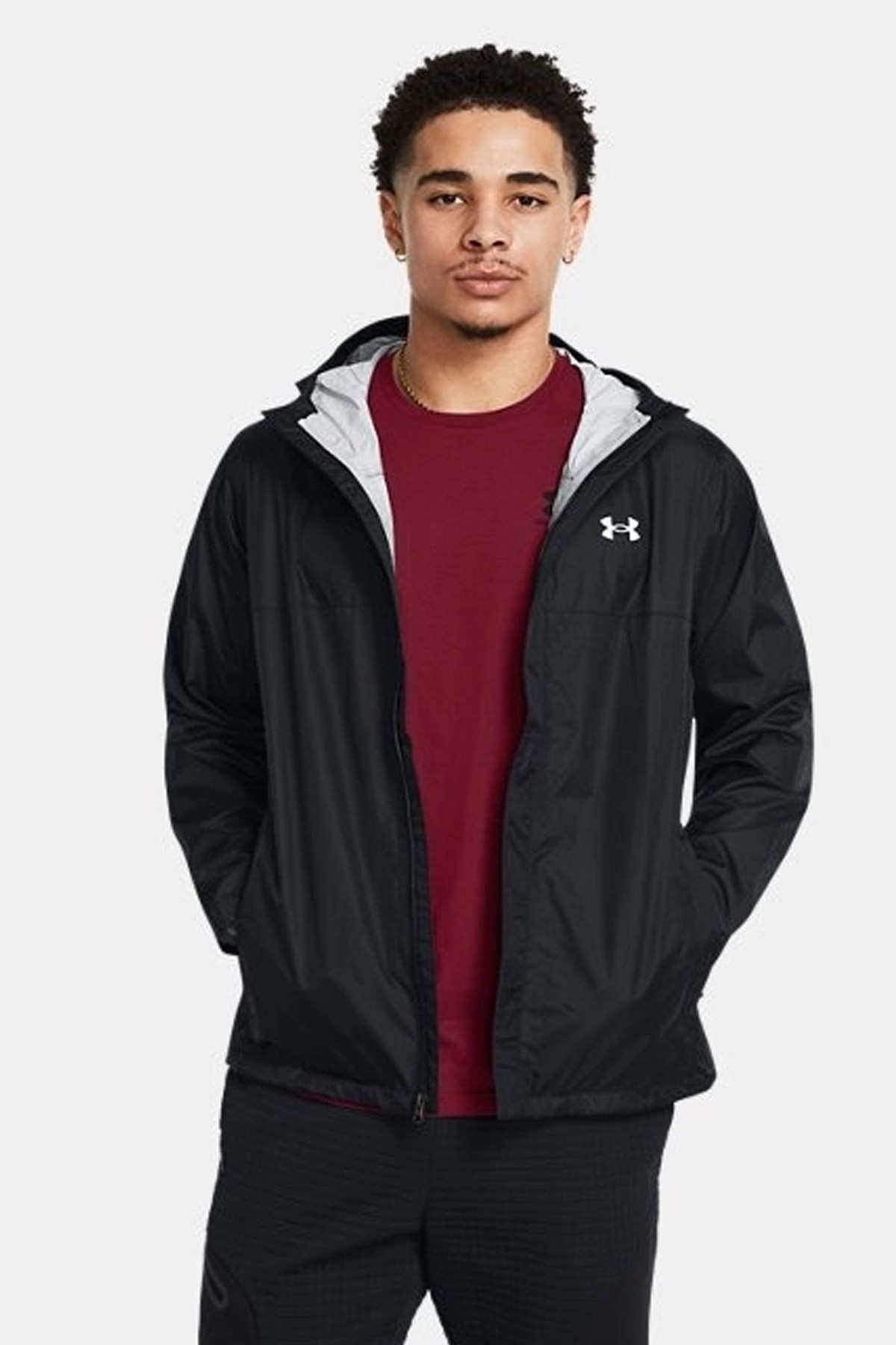 Under Armour Cloudstrike Erkek Yağmurluk Siyah