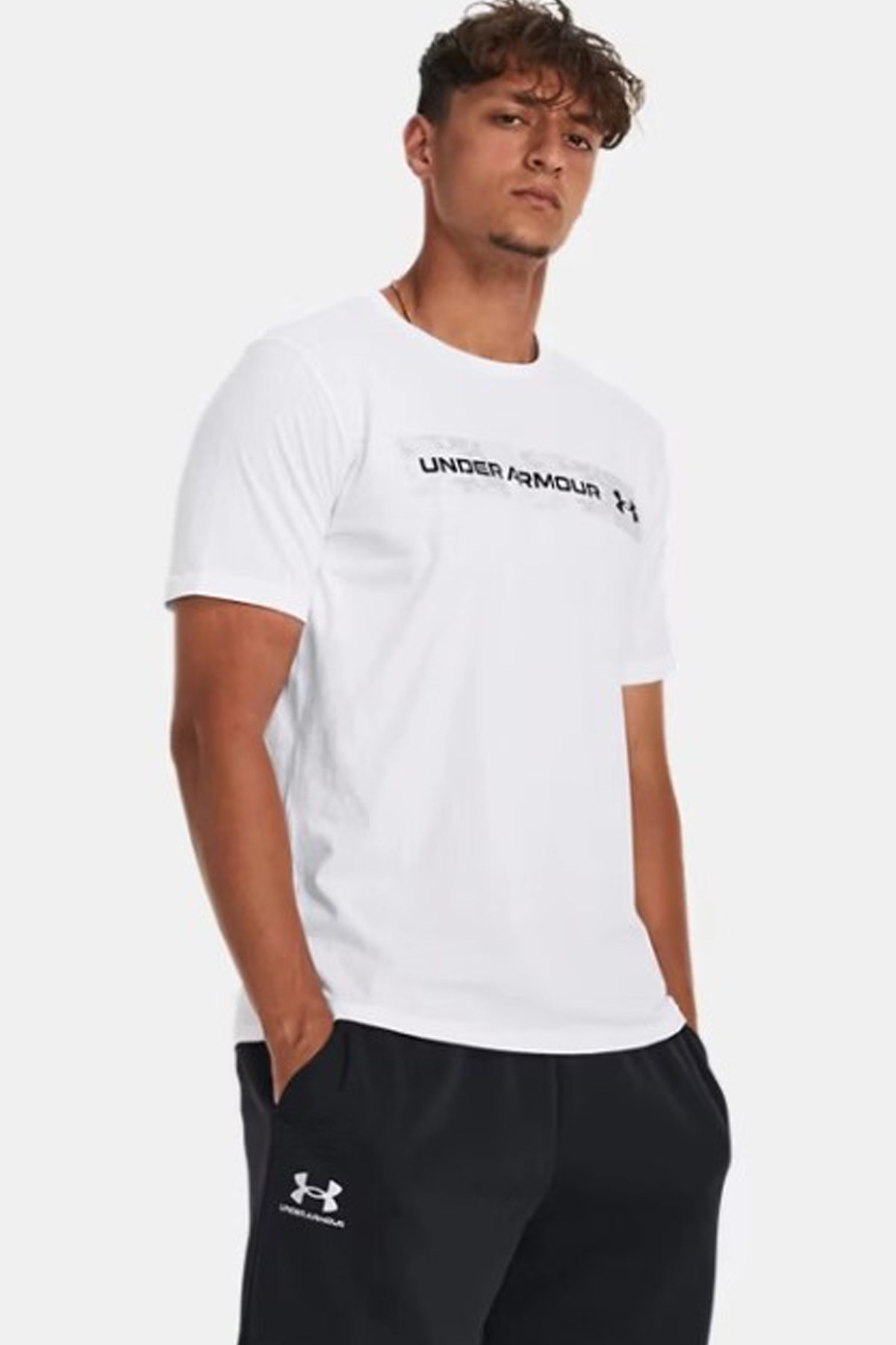 Under Armour Camo Erkek Tişört 1376830-100 Beyaz