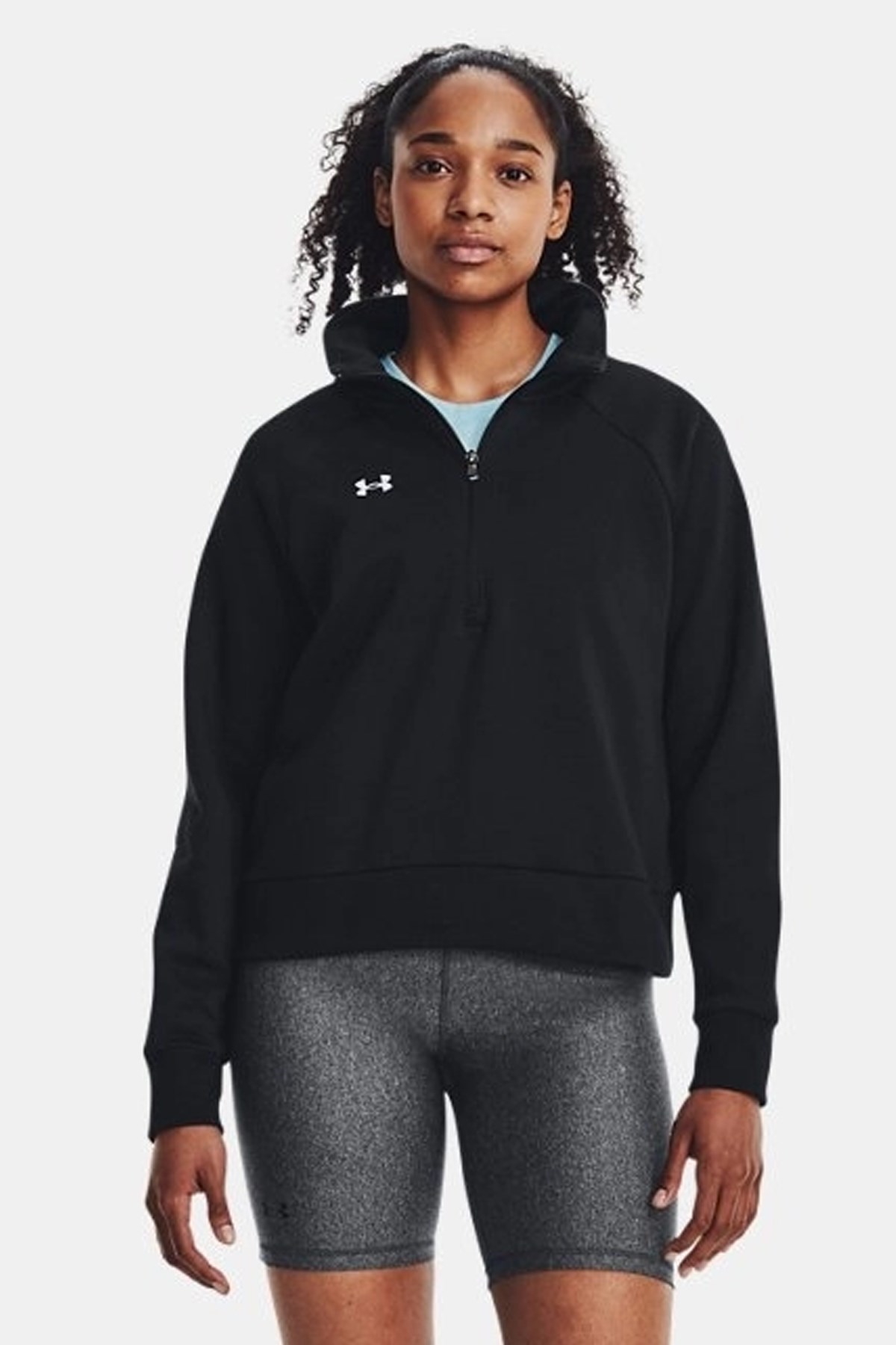 Under Armour UA Rival Fleece Hz Kadın Sweatshirt Siyah