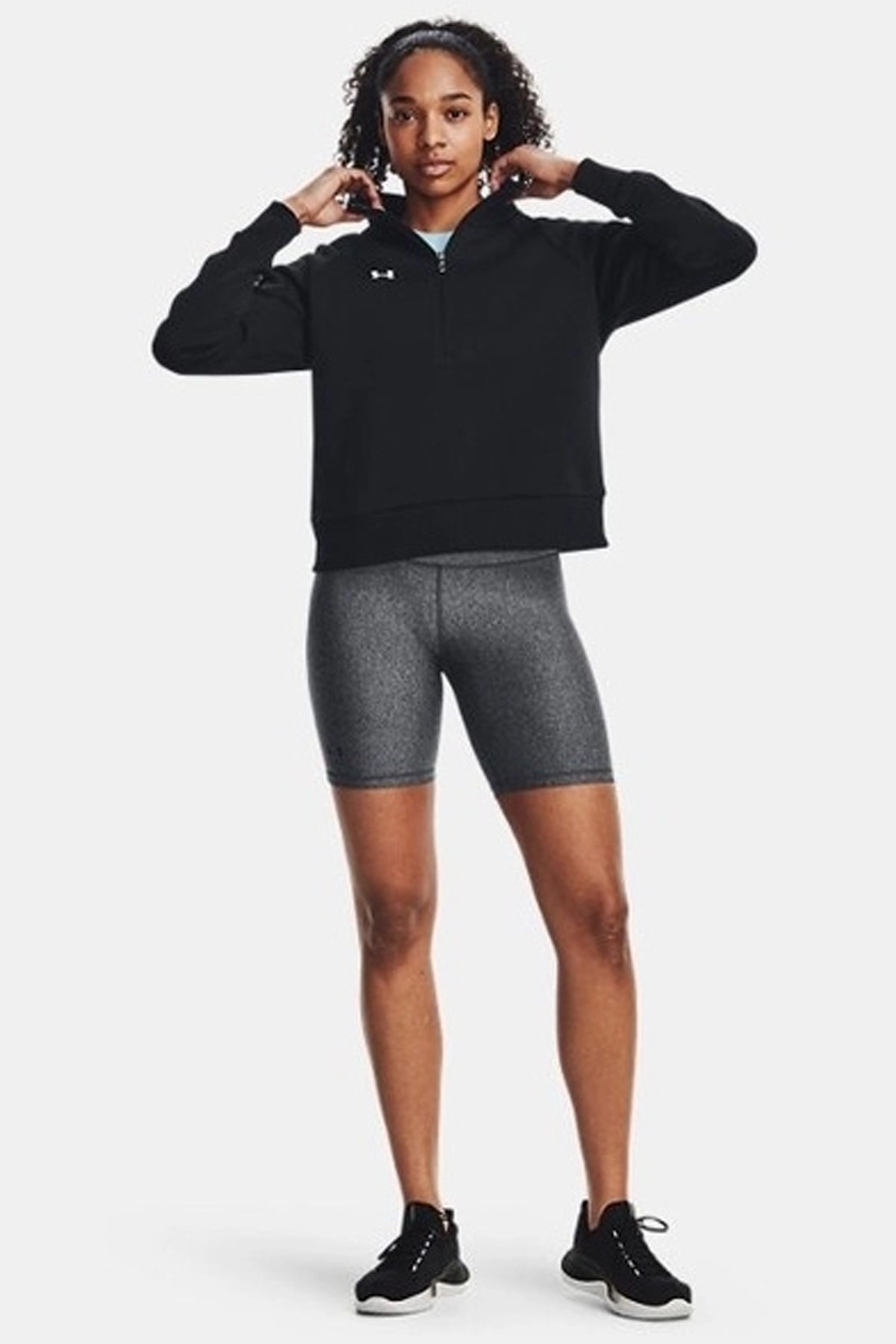 Under Armour UA Rival Fleece Hz Kadın Sweatshirt Siyah