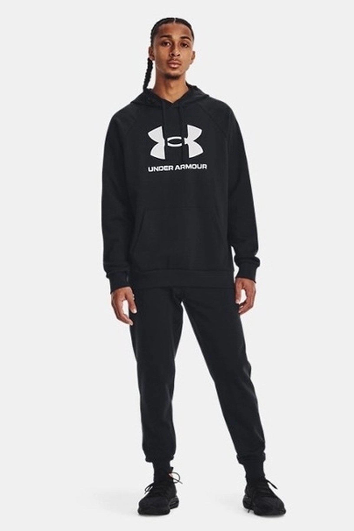 Under Armour UA Rival Fleece Logo Hd Erkek Sweatshirt Siyah