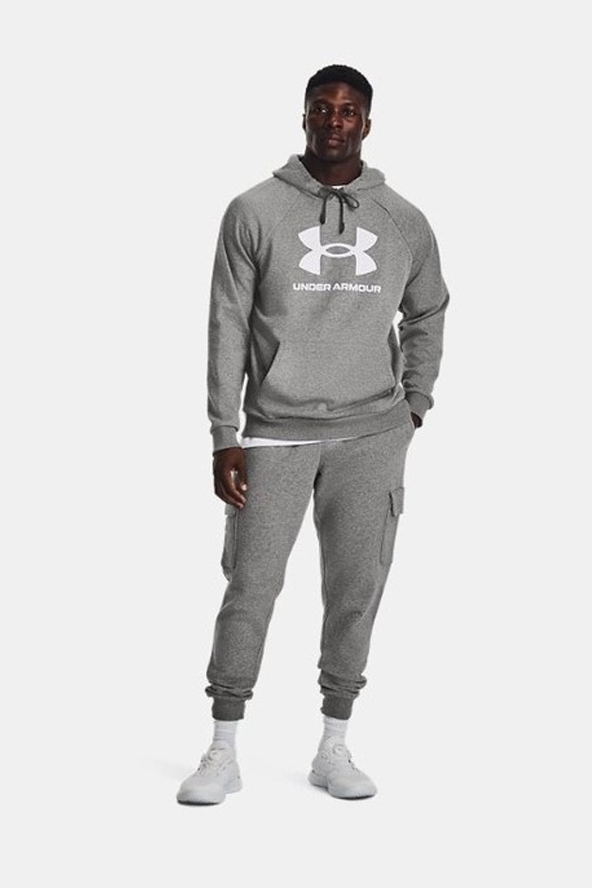 Under Armour UA Rival Fleece Logo Hd Erkek Sweatshirt Gri