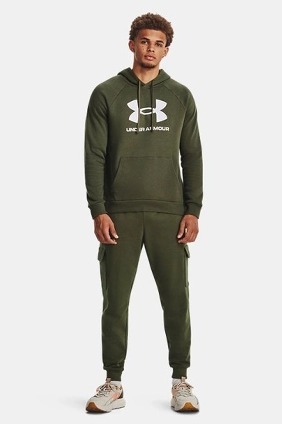 Under Armour UA Rival Fleece Logo Hd Erkek Sweatshirt Haki