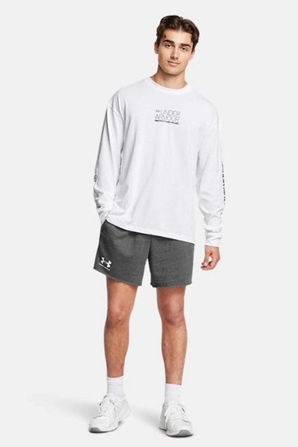 Under Armour Ua Rival Terry 6İn Erkek Şort 1382427-025 Gri